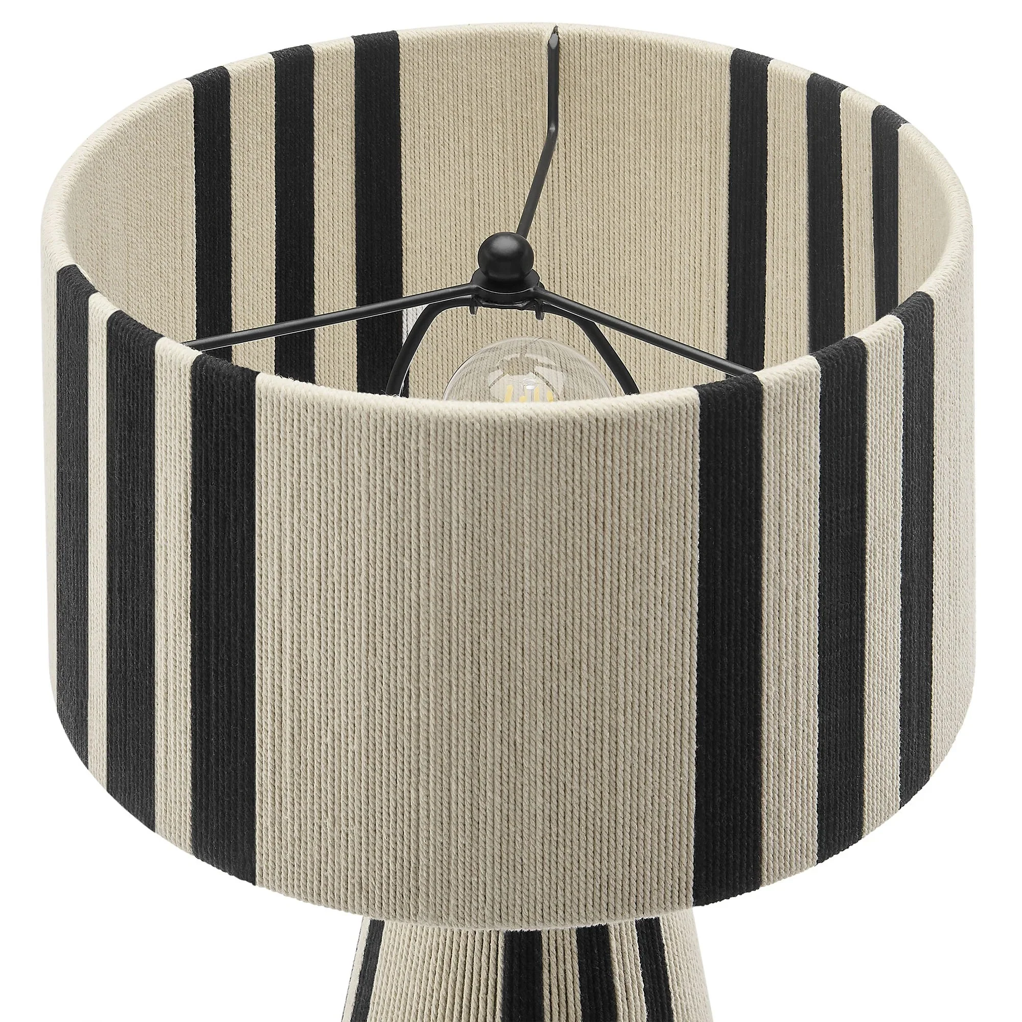Gia Handwoven Cotton Thread Striped or Plain Table Lamp - Image 7