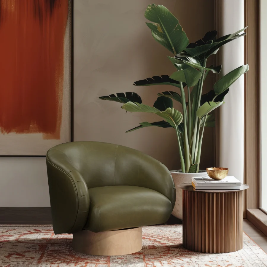 Gibson Vegan Leather Upholstered Swivel Accent Chair - Image 20