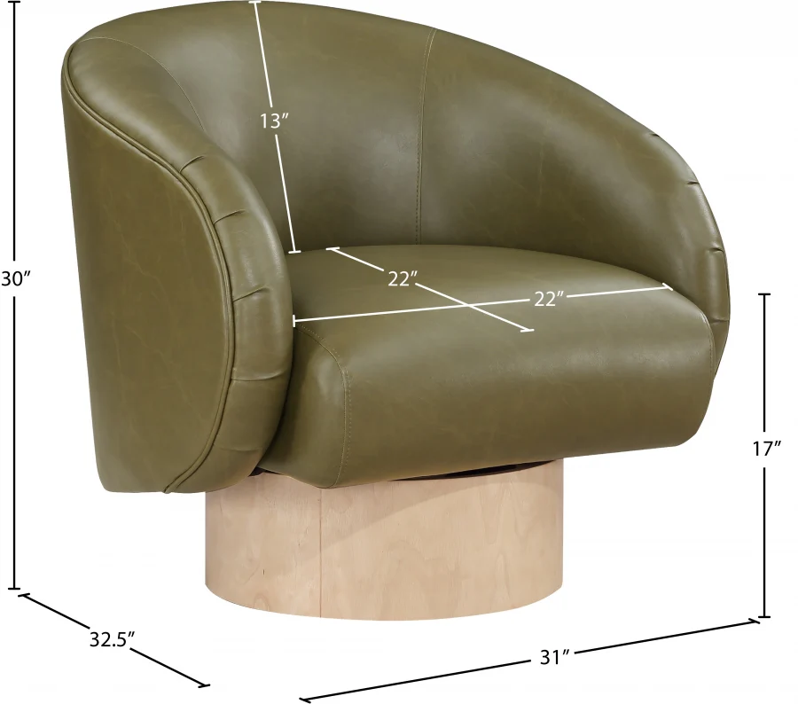 Gibson Vegan Leather Upholstered Swivel Accent Chair - Image 26