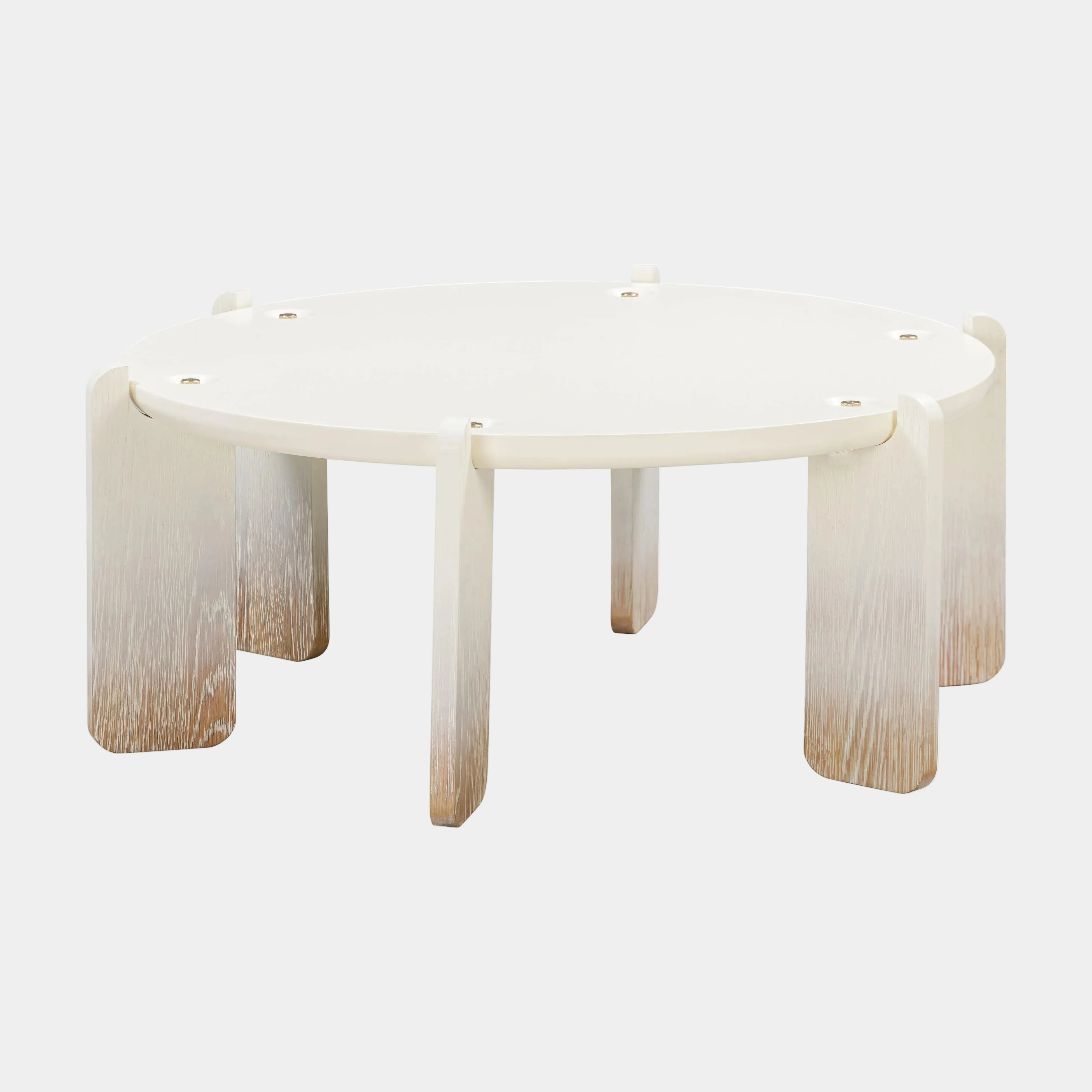 Gloria 35" Cream Oak Round Coffee Table