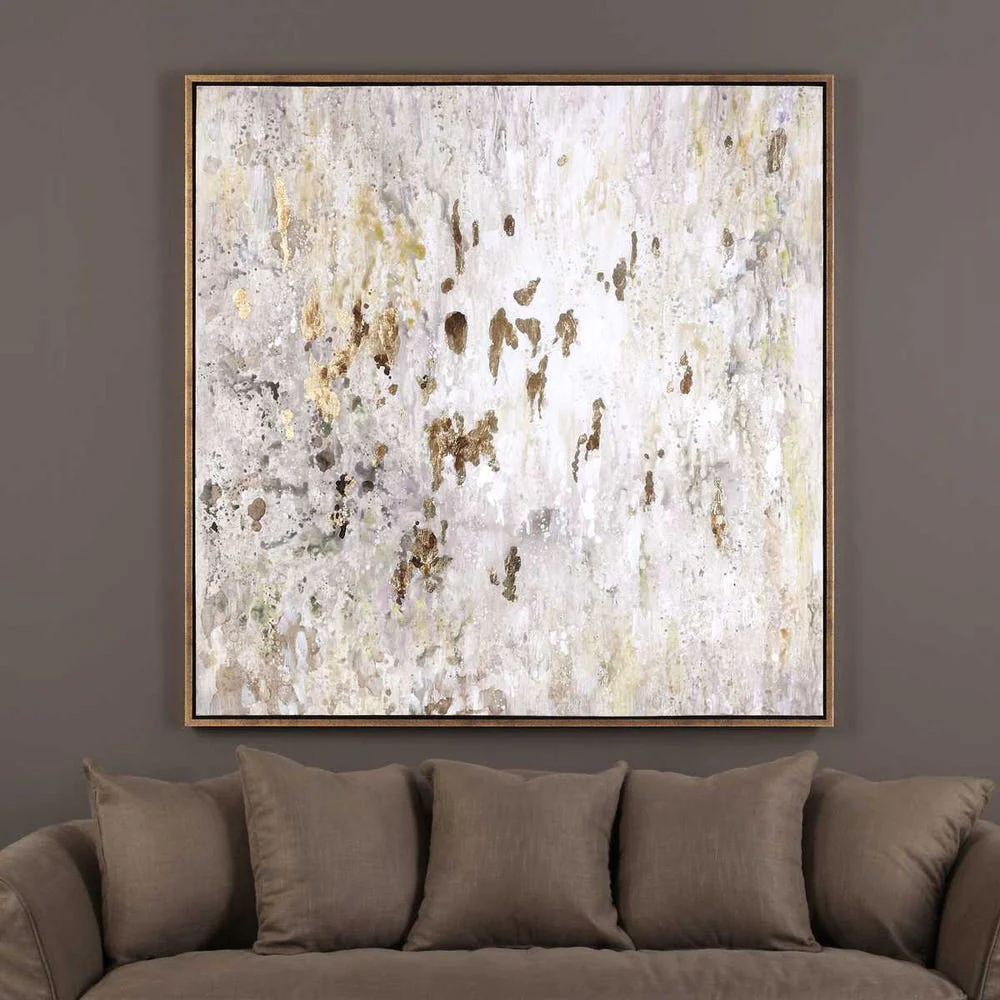Golden Raindrops Hand Painted Canvas - Image 3
