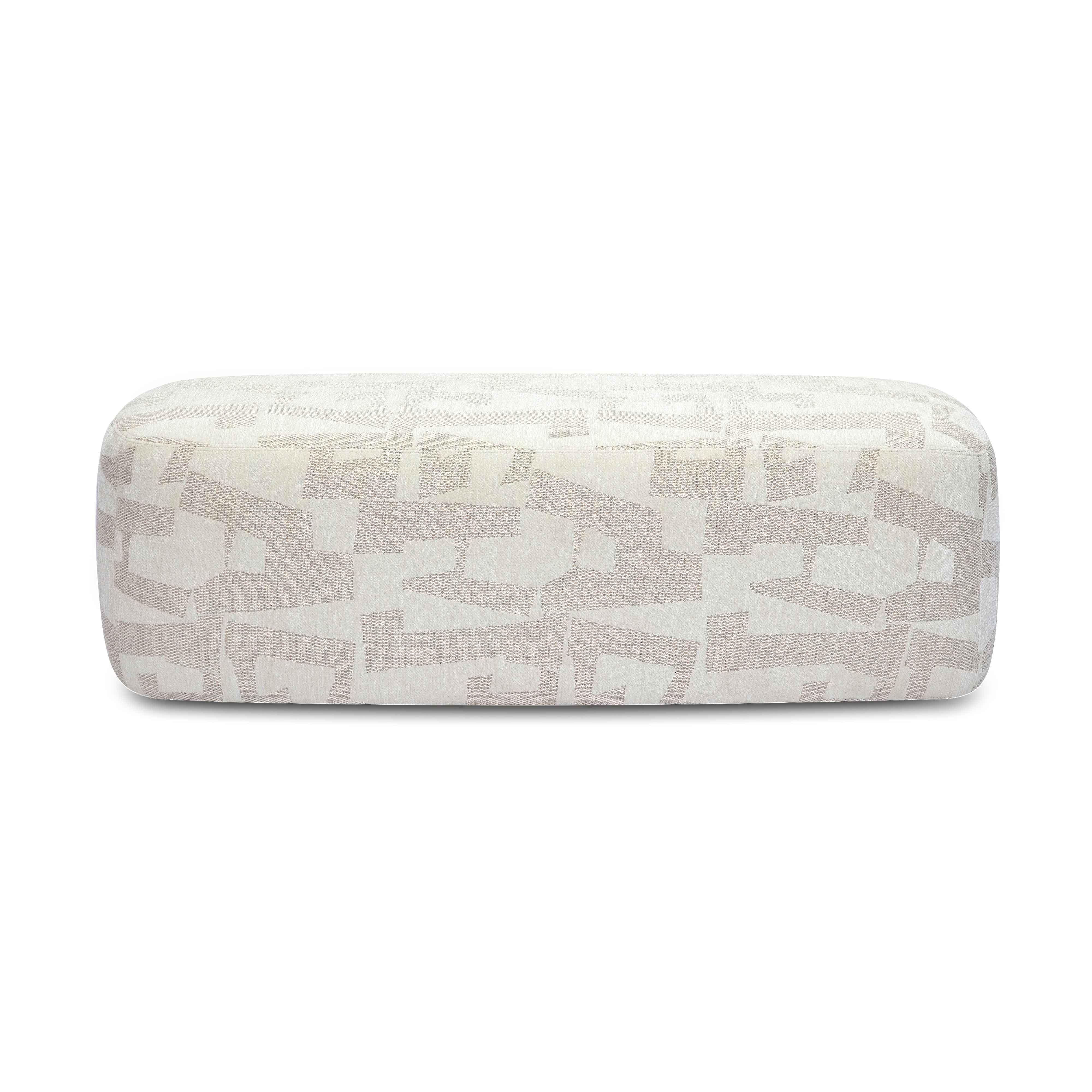 Graceland 54" Cream Performance Jacquard Bench - Image 3