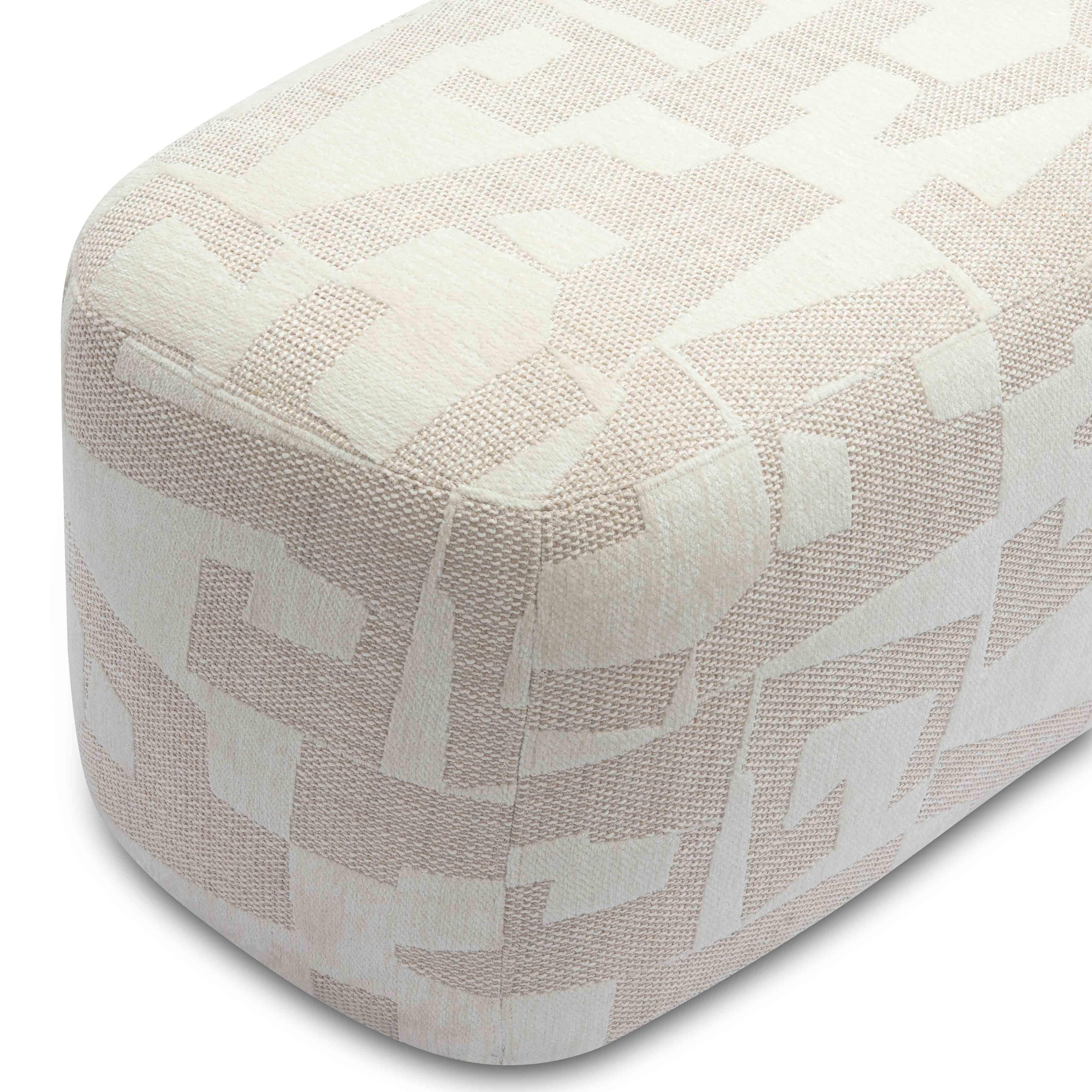 Graceland 54" Cream Performance Jacquard Bench - Image 5