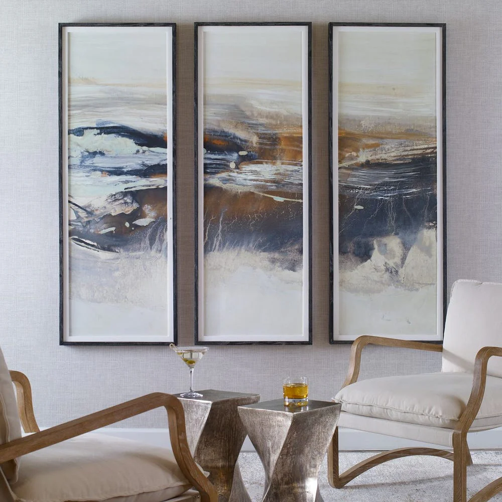 Graphite Horizon Framed Prints, S/3 - Image 2