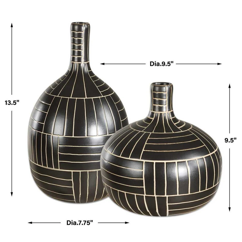 Graphite Stride Vases, S/2 - Image 6