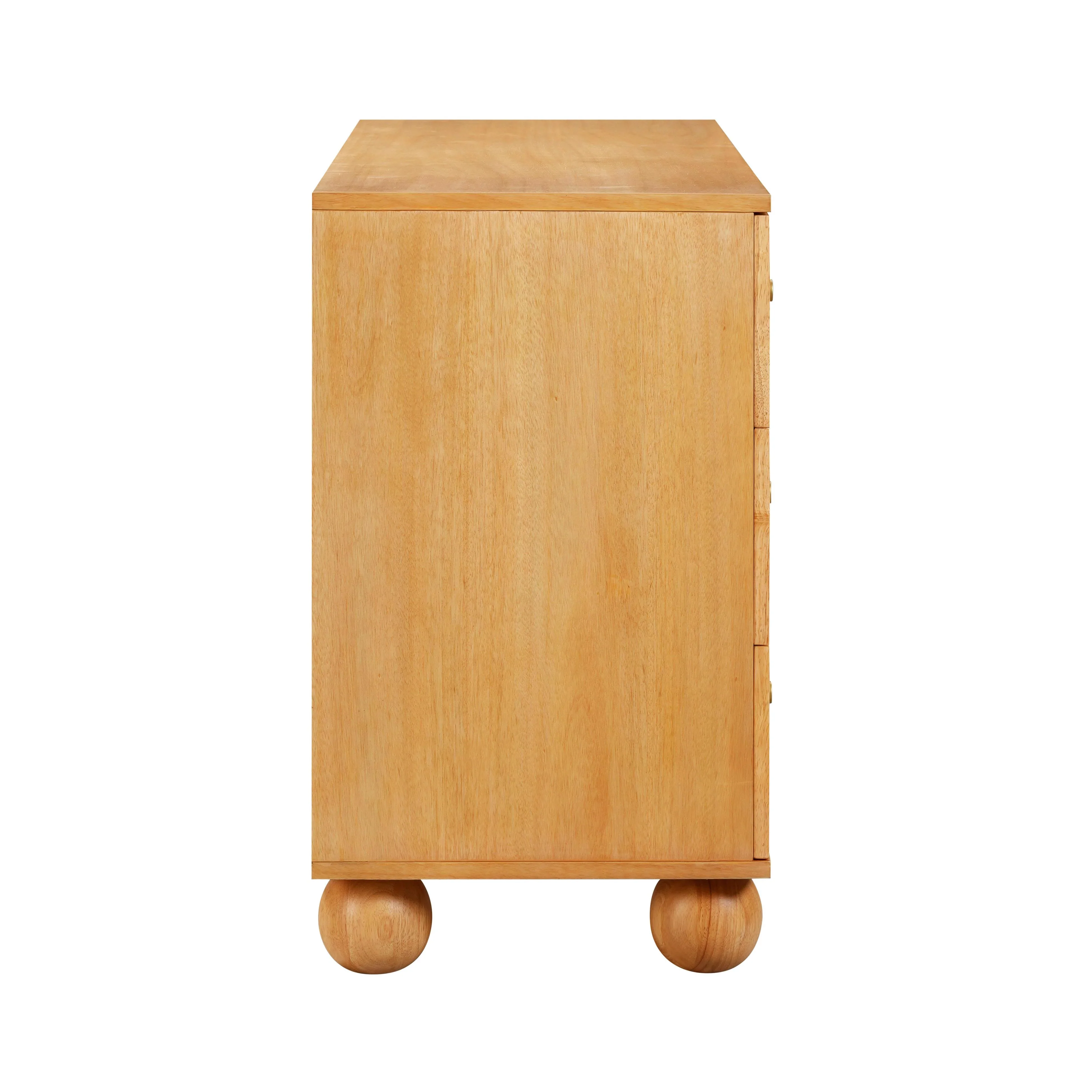 Grappa 62" Natural Wood & Raffia Wavy 6-Drawer Dresser - Image 4
