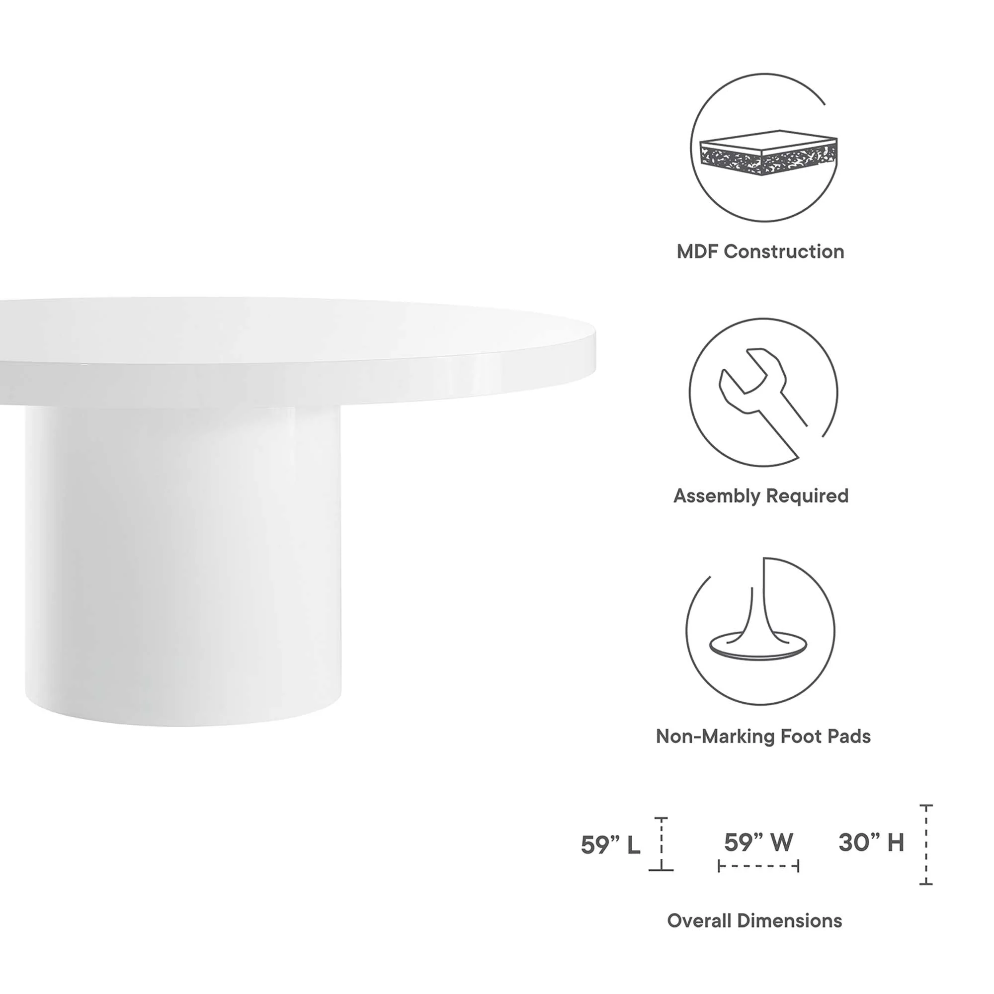 Gratify 60" Round Dining Table - Image 7