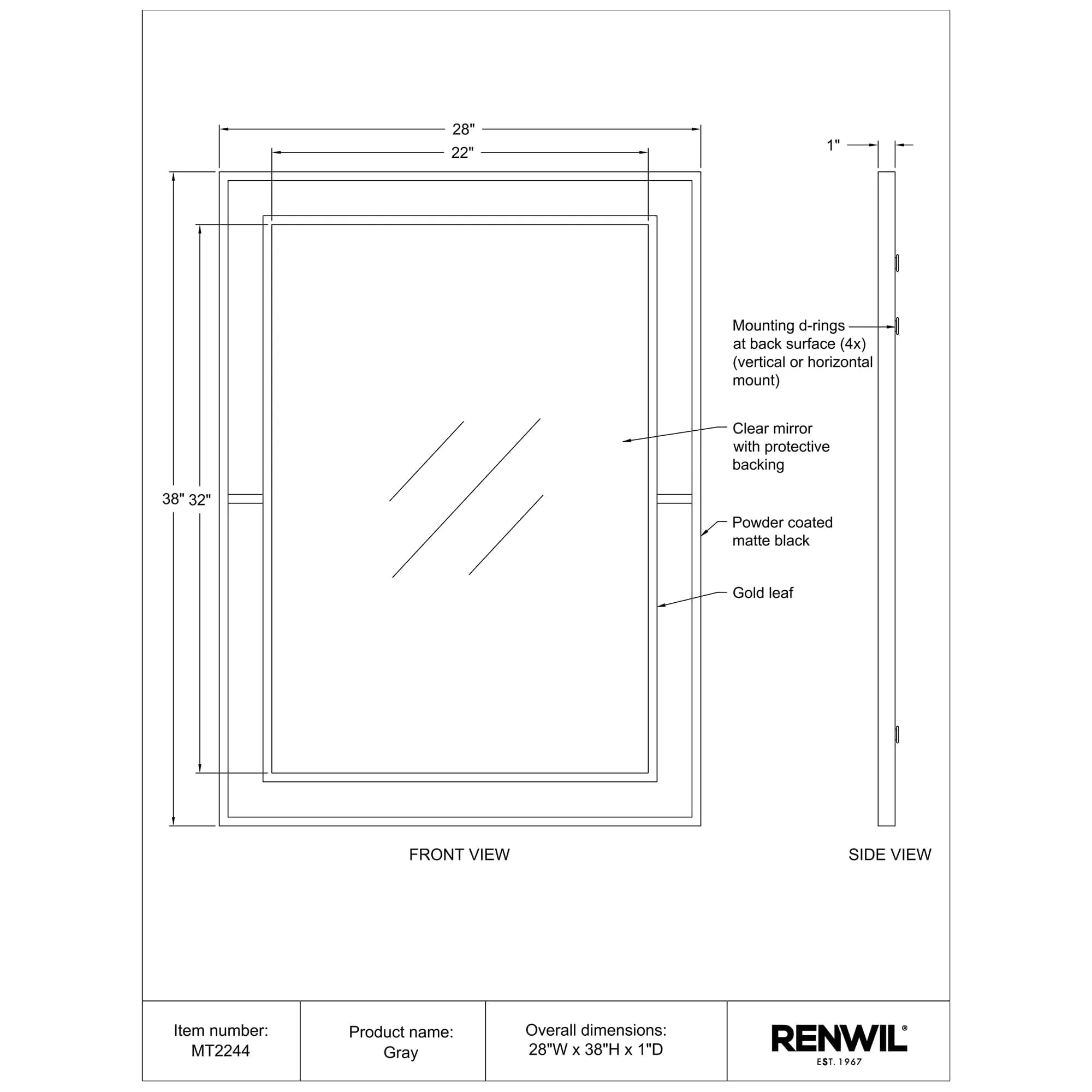 Gray Wall Mirror - Image 6