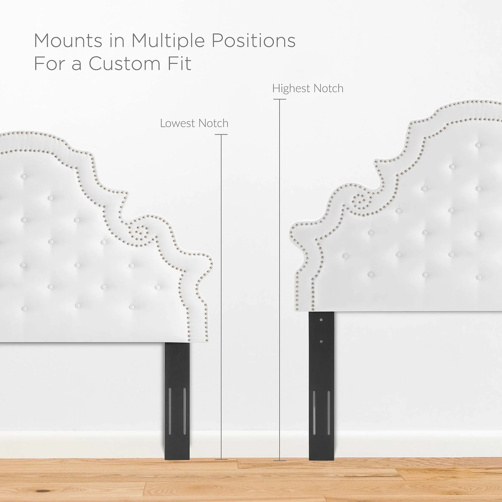 Gwyneth Tufted Performance Velvet Platform Bed With Black Wood Legs - Image 6