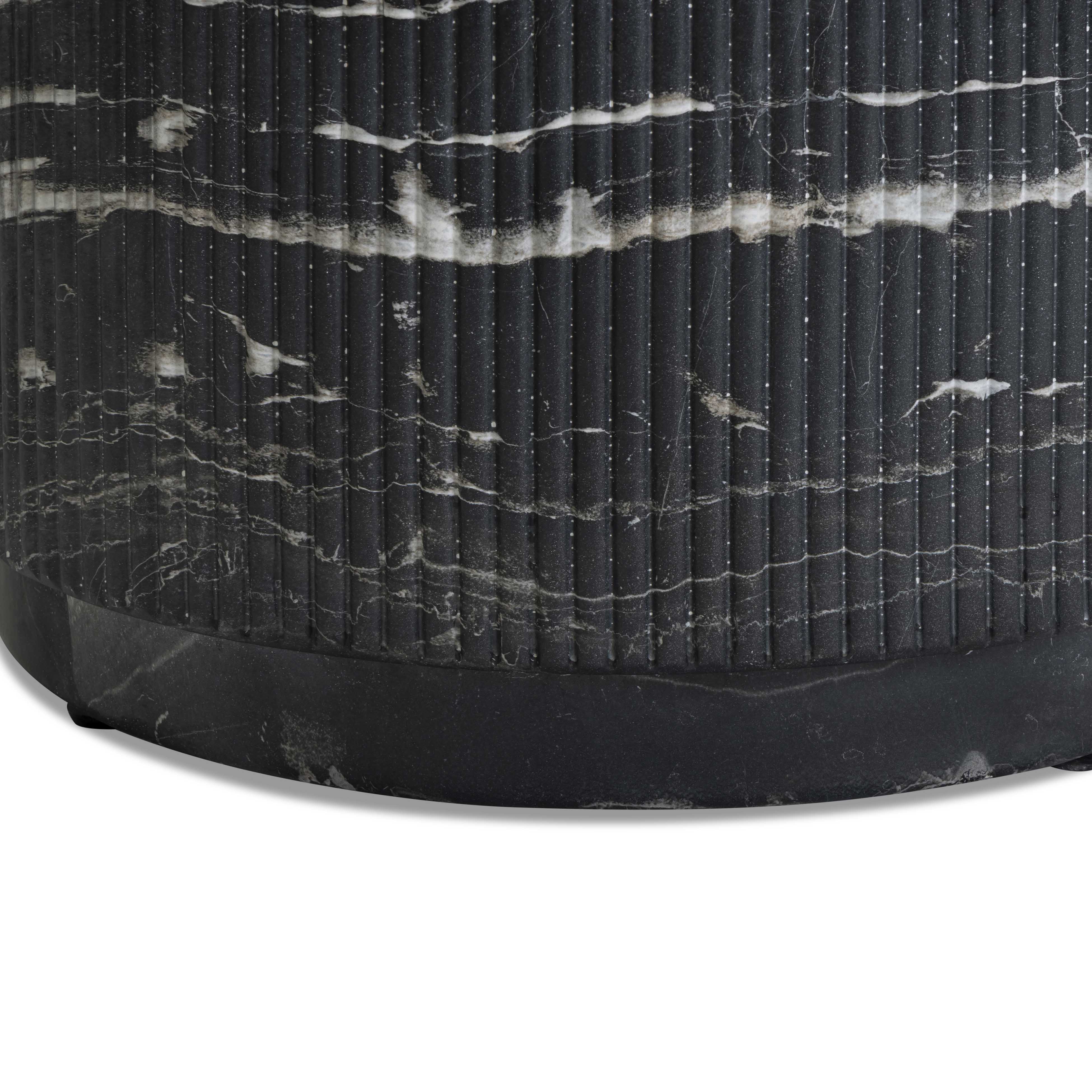 Hades 47" Black Faux Marble Indoor/Outdoor Concrete Coffee Table - Image 9