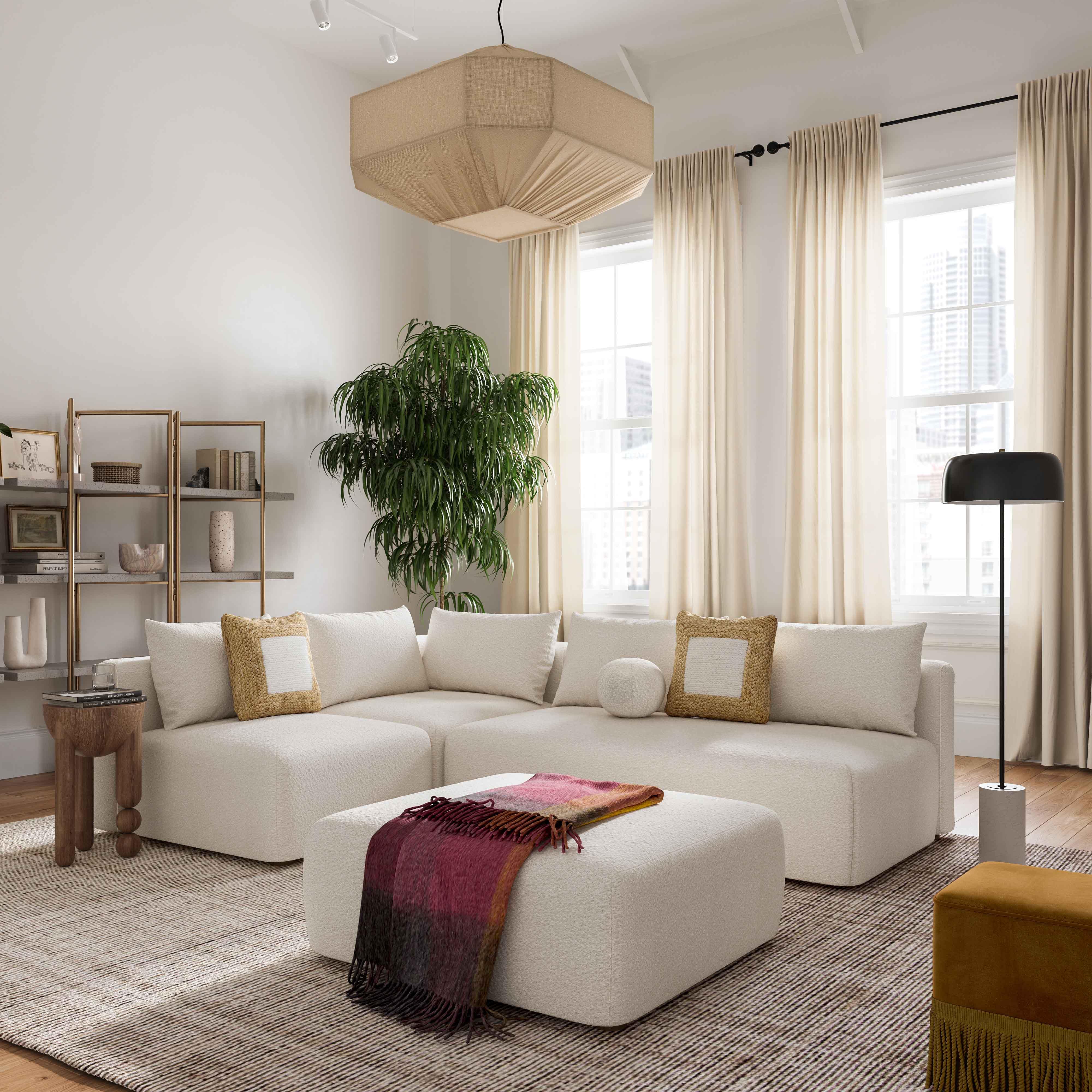 Hangover 145" Cream Performance Boucle Long Sofa - Image 2