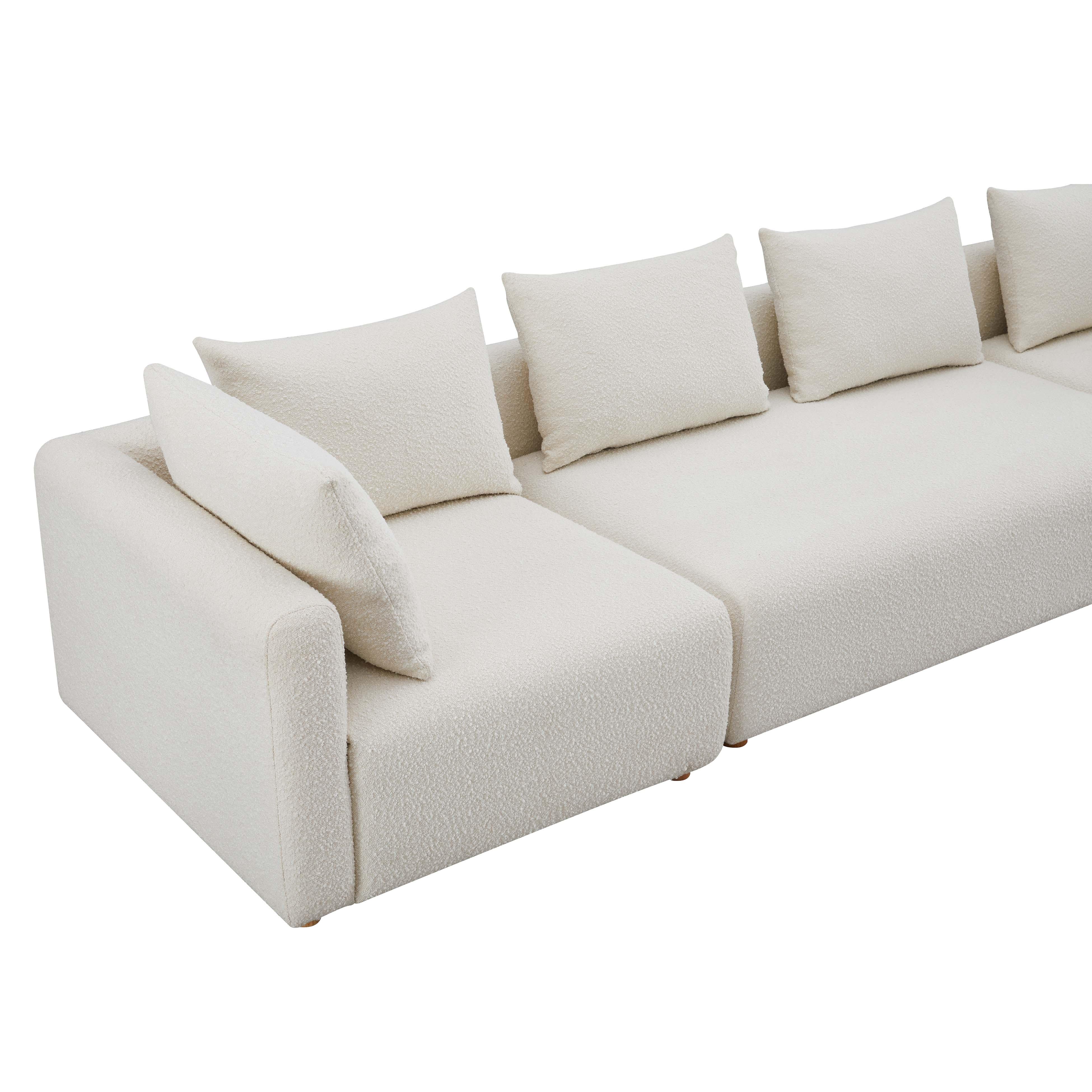 Hangover 145" Cream Performance Boucle Long Sofa - Image 4