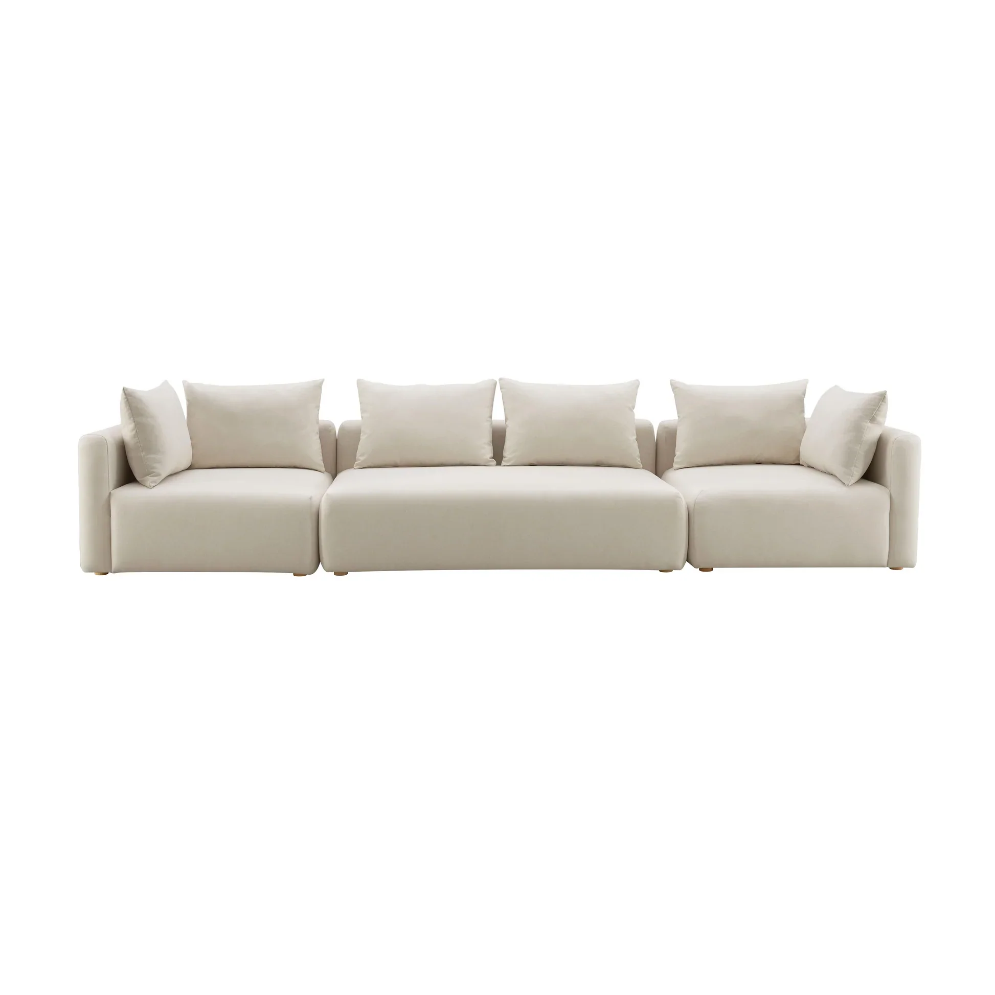 Hangover 145" Cream Performance Linen Long Sofa - Image 2