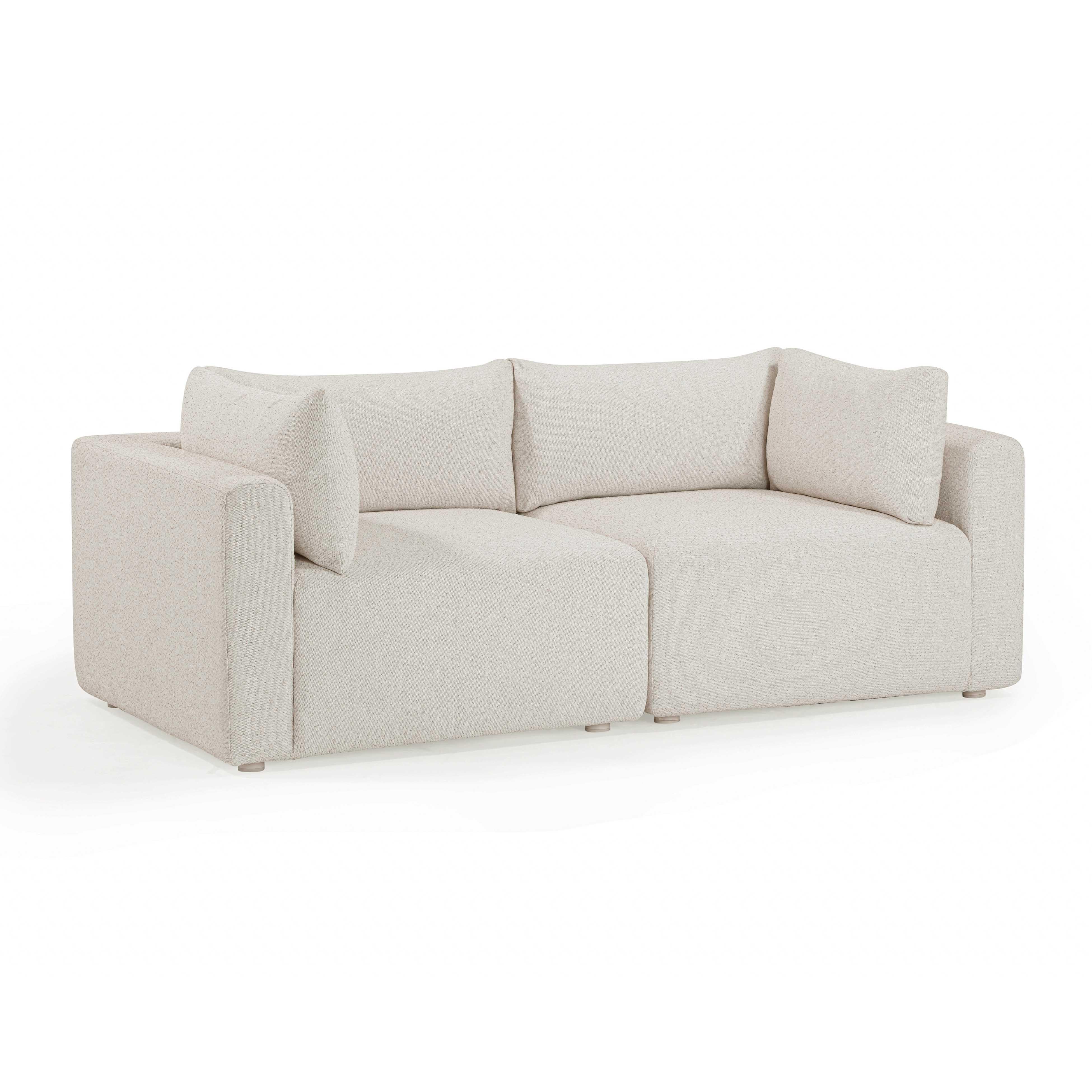 Hangover 81" Cream Performance Fabric Outdoor Modular Loveseat - Image 3