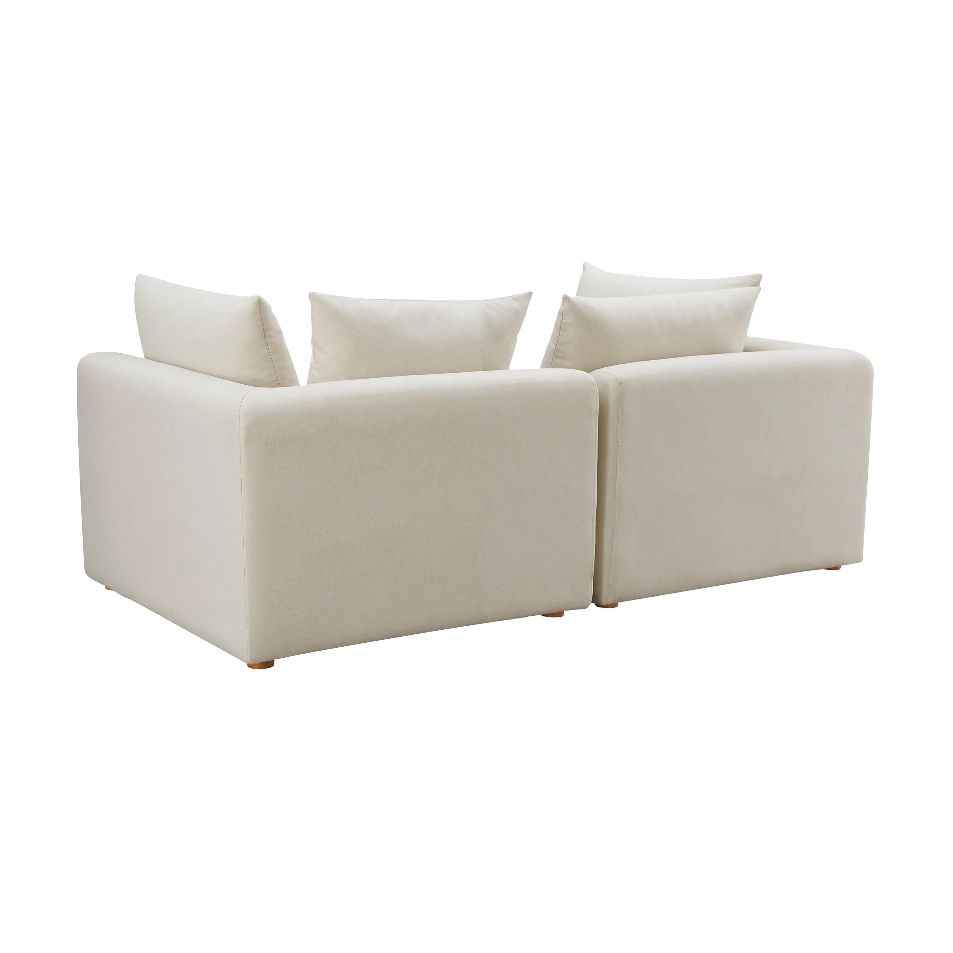 Hangover 81" Cream Performance Linen Loveseat - Image 3