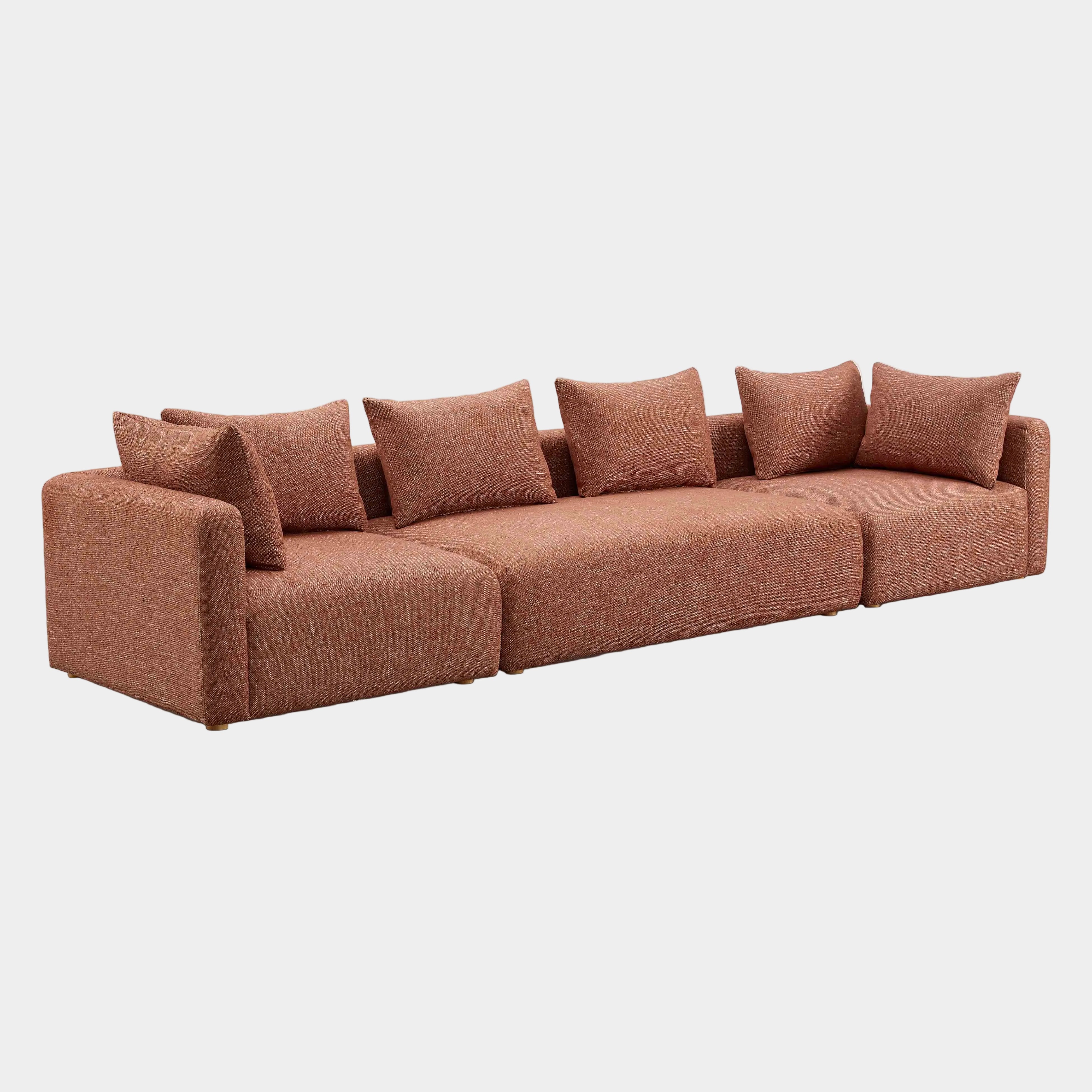 Hangover 145" Contract-Grade Textured Fabric Long Sofa - Image 6