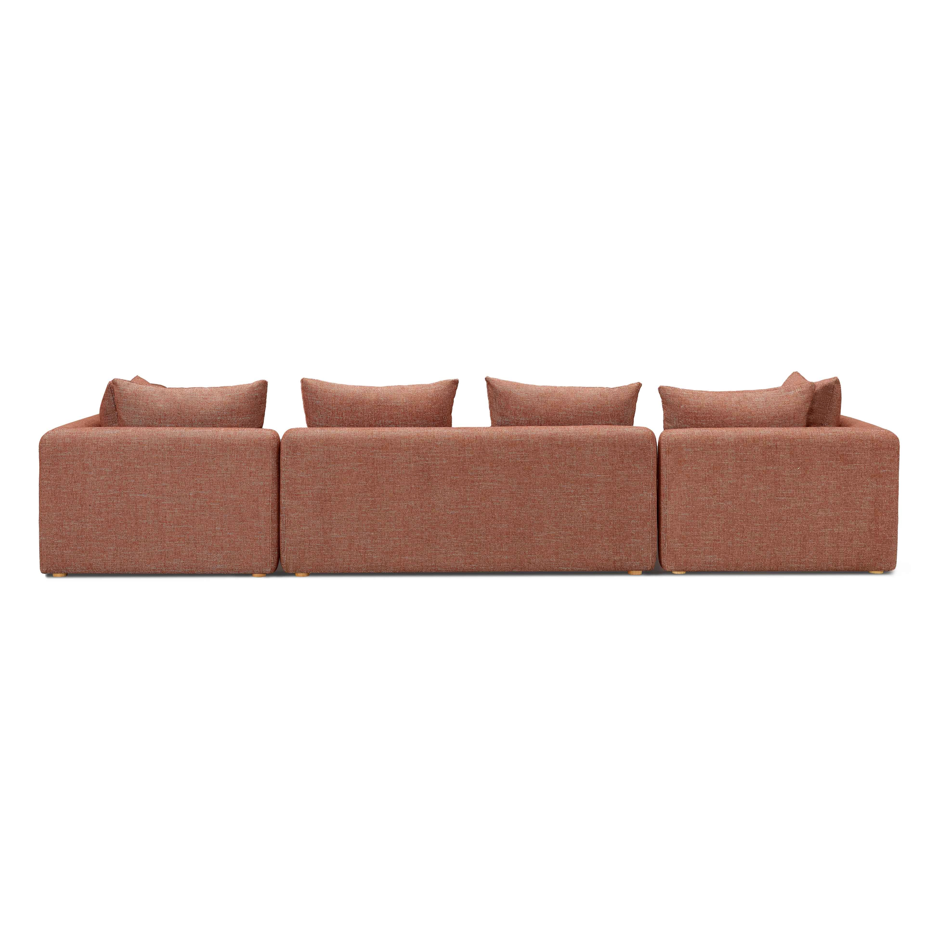 Hangover 145" Contract-Grade Textured Fabric Long Sofa - Image 8
