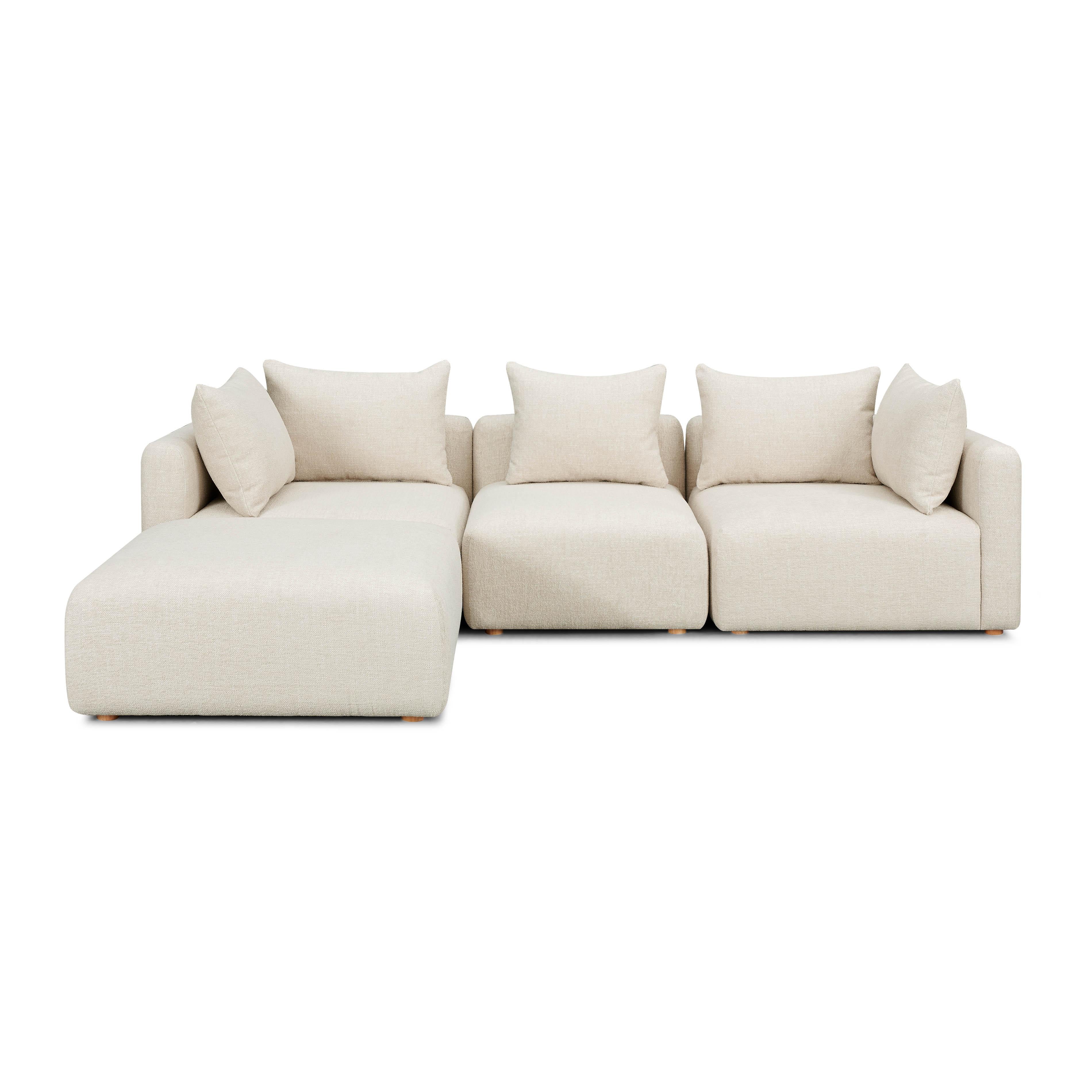 Hangover 4-Piece Contract-Grade Textured Fabric Modular Sectional - Image 3