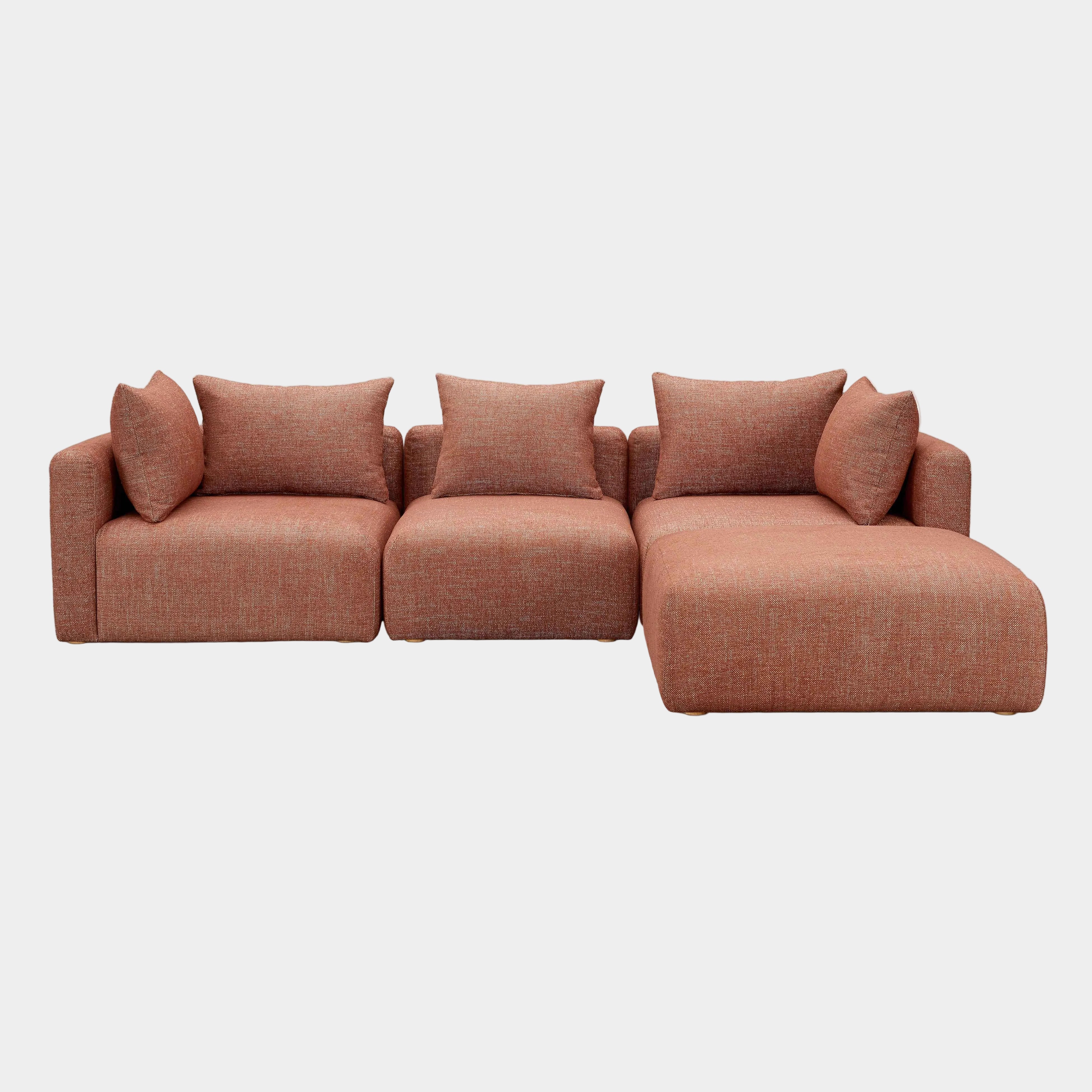 Hangover 4-Piece Contract-Grade Textured Fabric Modular Sectional - Image 5