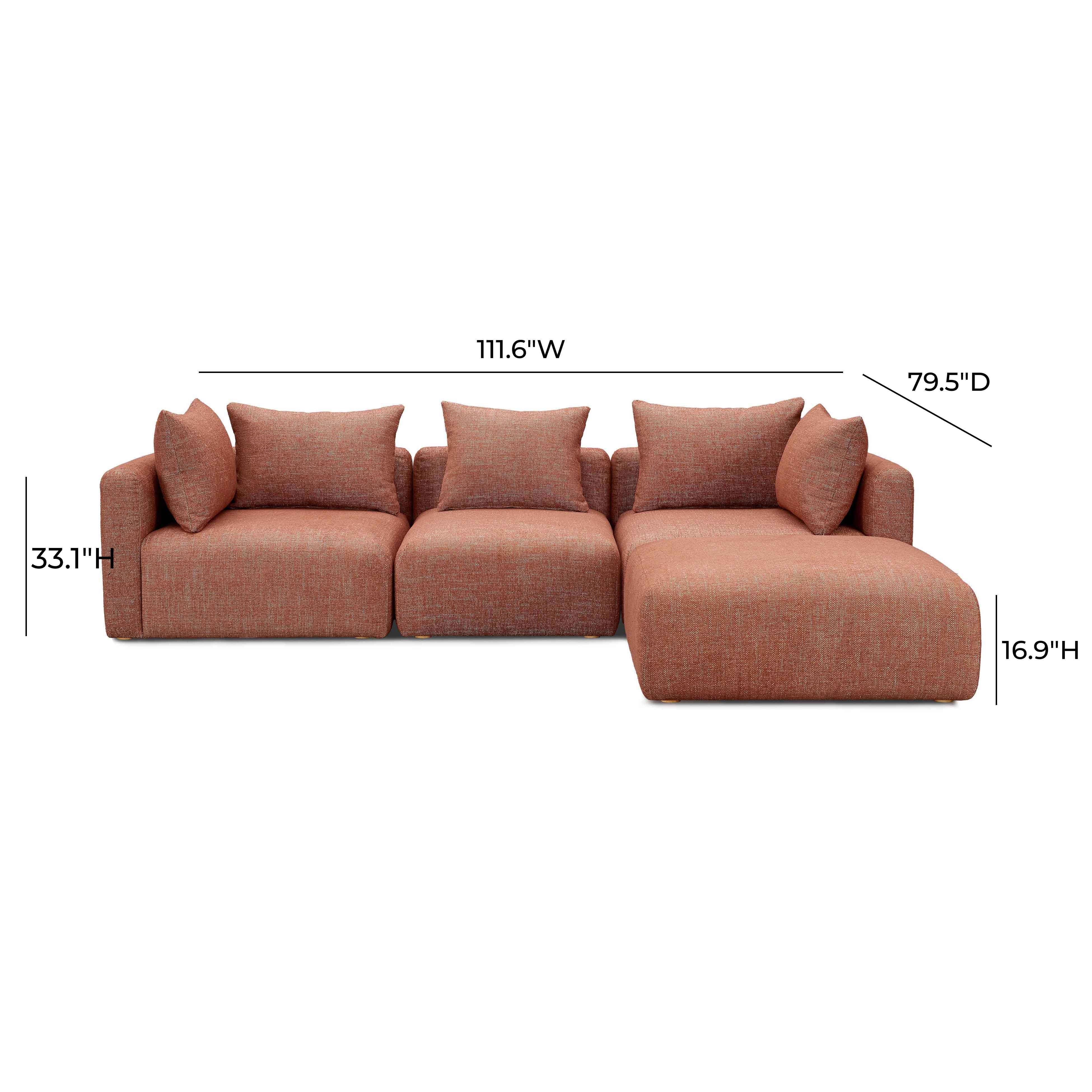 Hangover 4-Piece Contract-Grade Textured Fabric Modular Sectional - Image 8