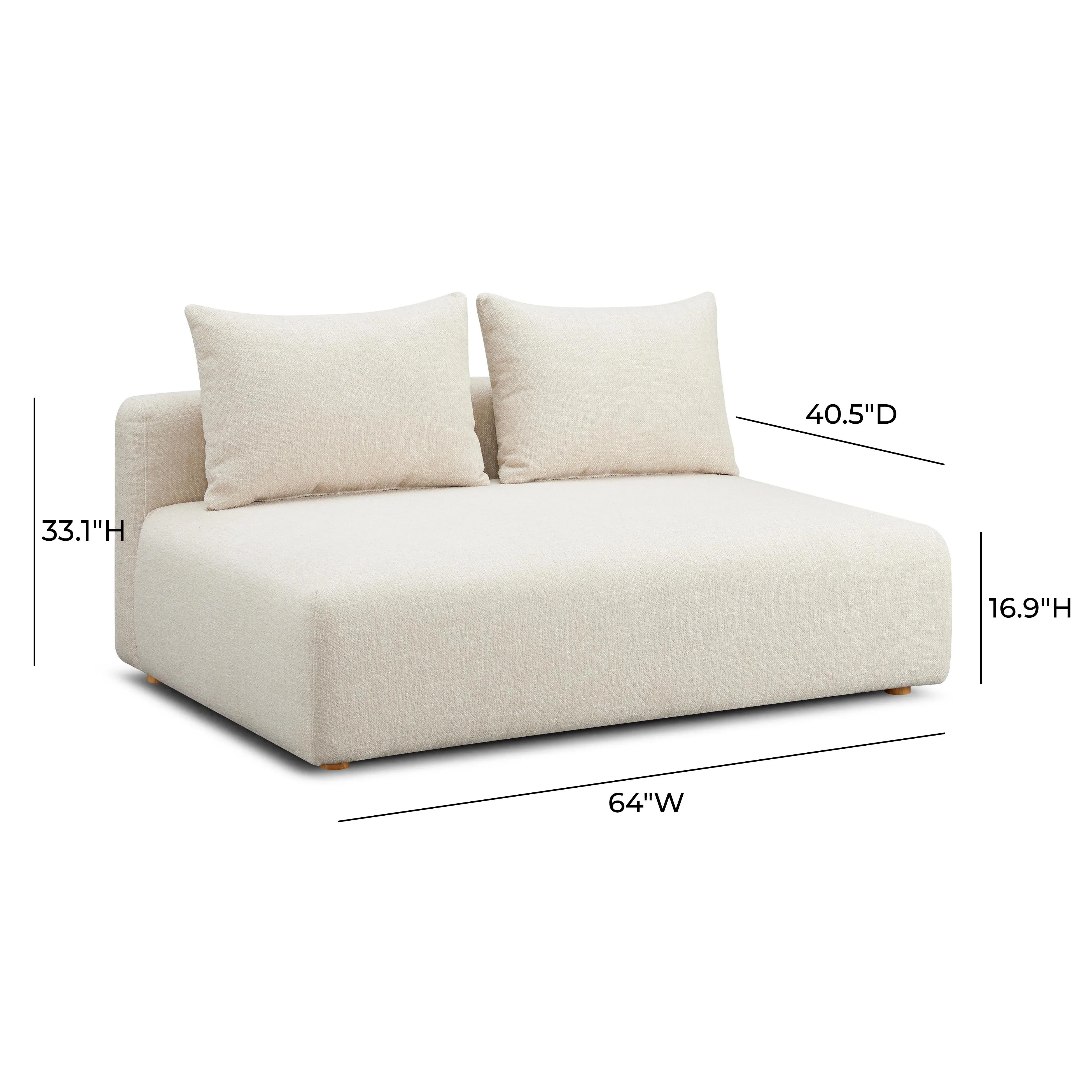 Hangover 64" Contract-Grade Textured Fabric Modular Loveseat - Image 5