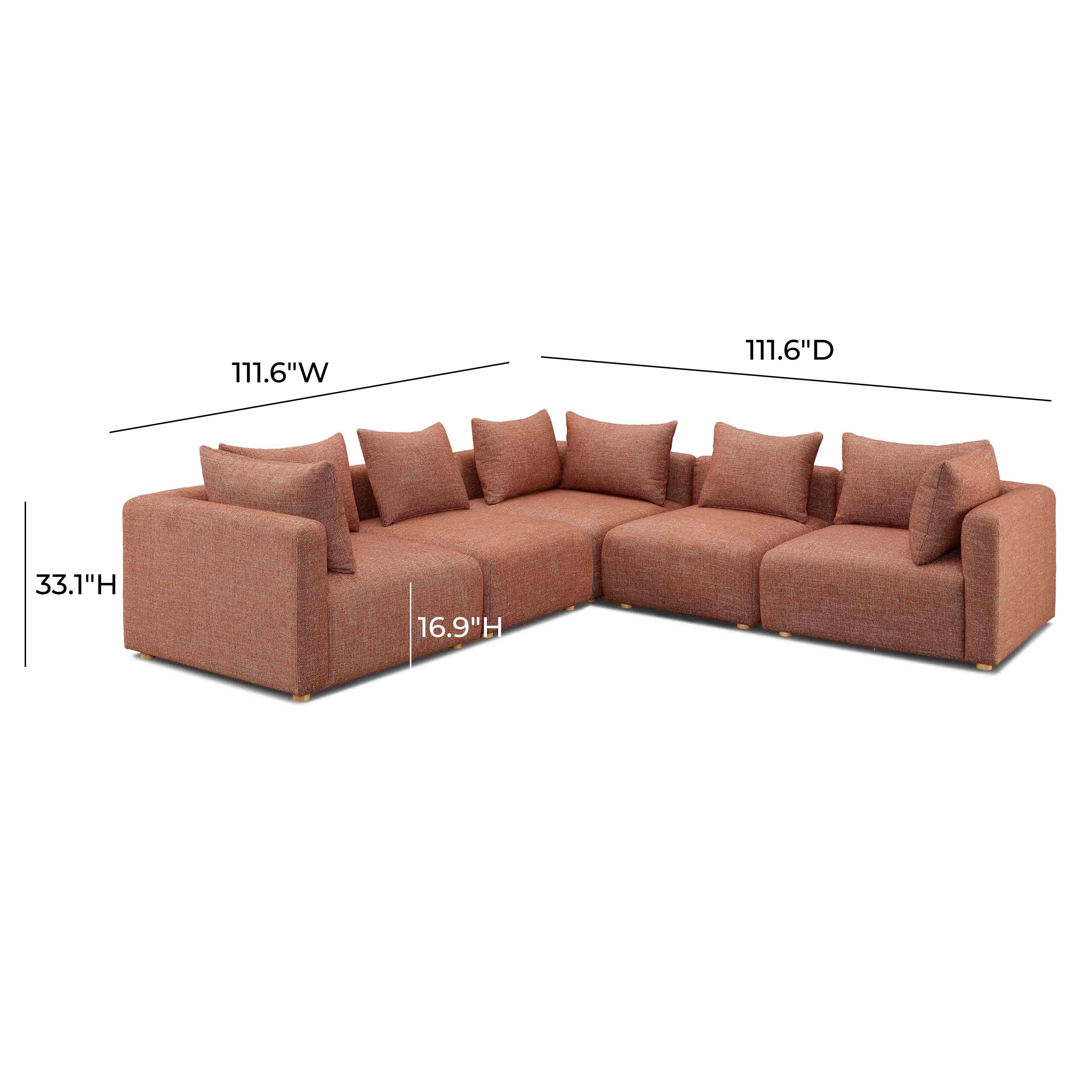 Hangover 5-Piece Contract-Grade Textured Fabric Modular L-Sectional - Image 8