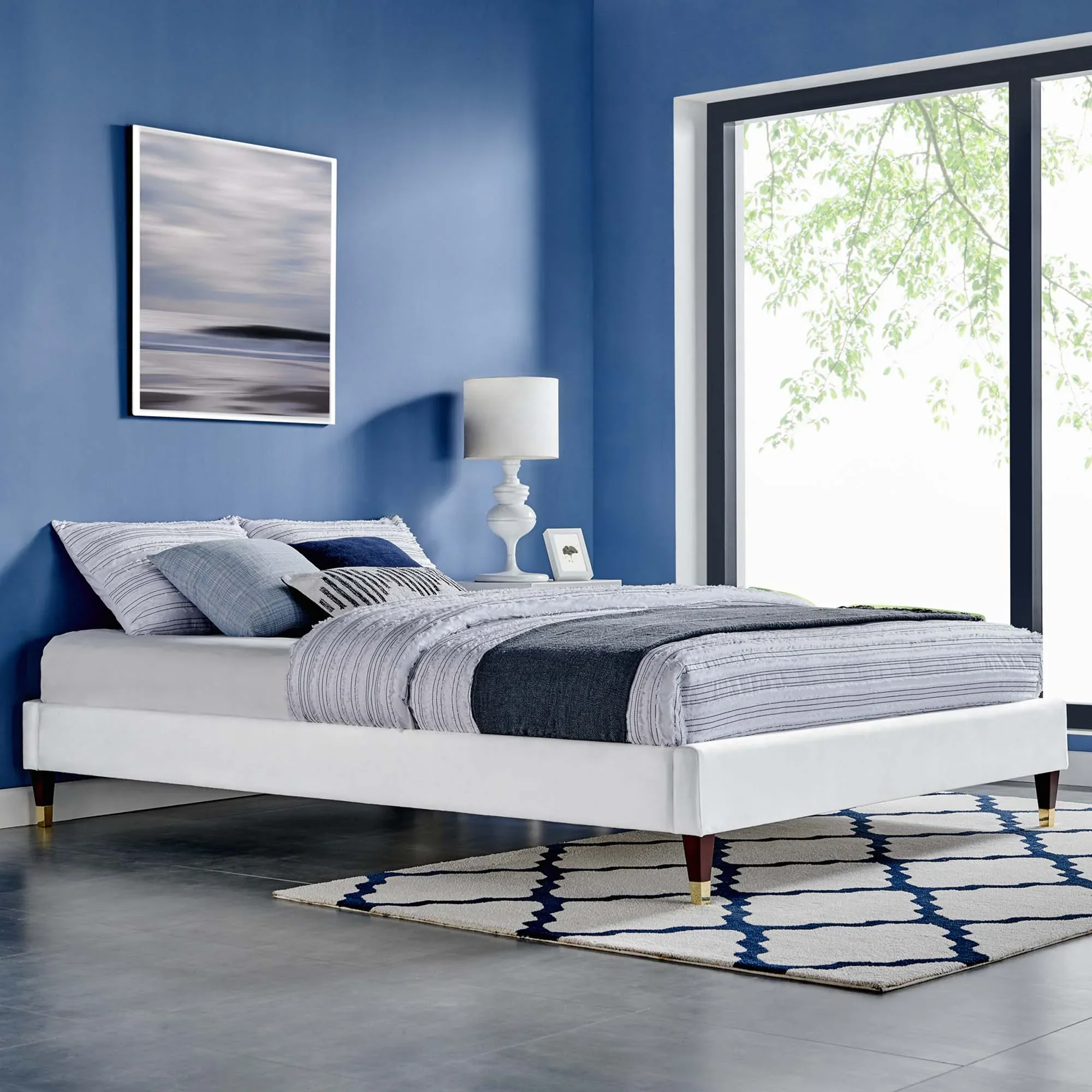 Harlow Performance Velvet Platform Bed Frame - Image 6