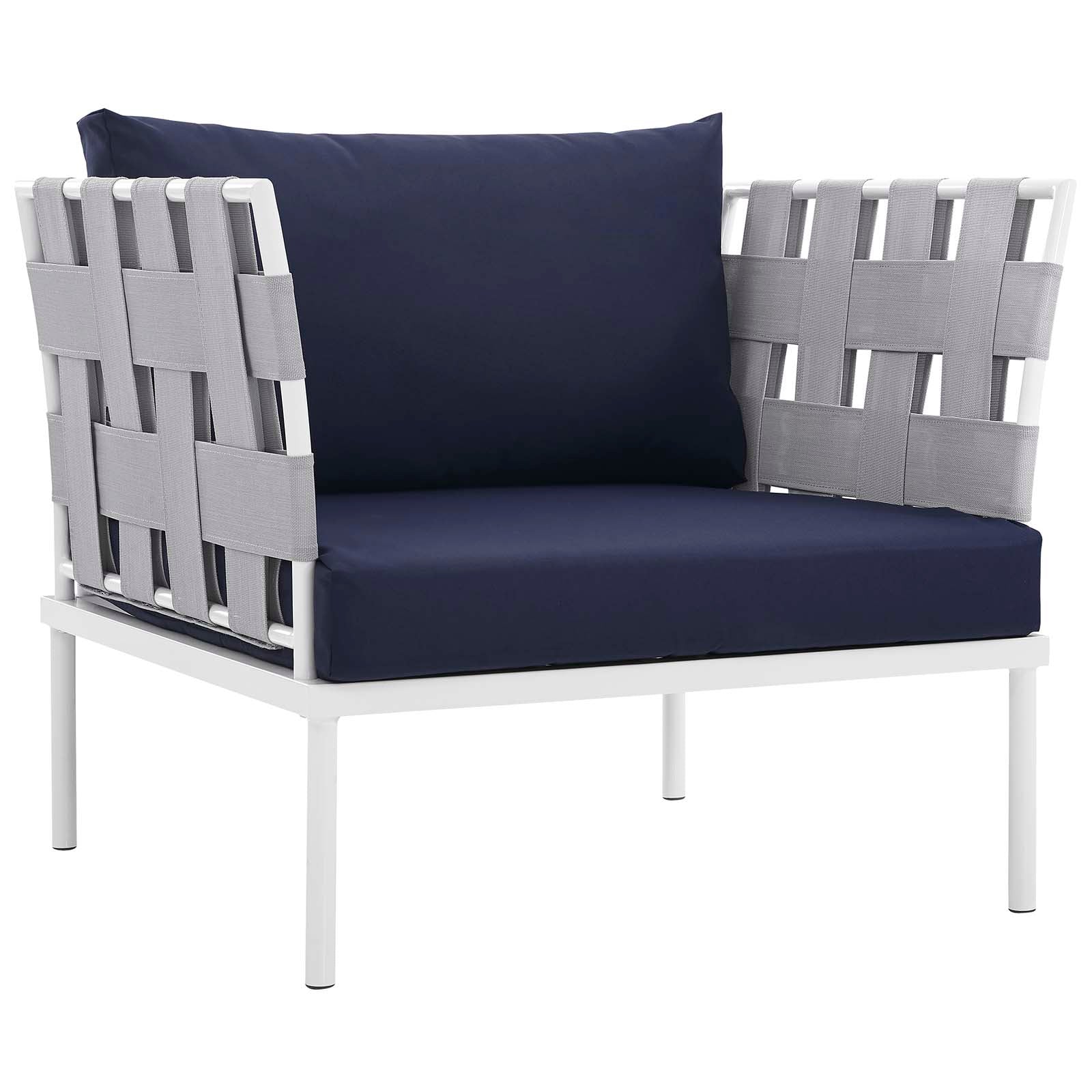 Harmony 3 Piece Outdoor Patio Aluminum Sectional Sofa Set - Image 17