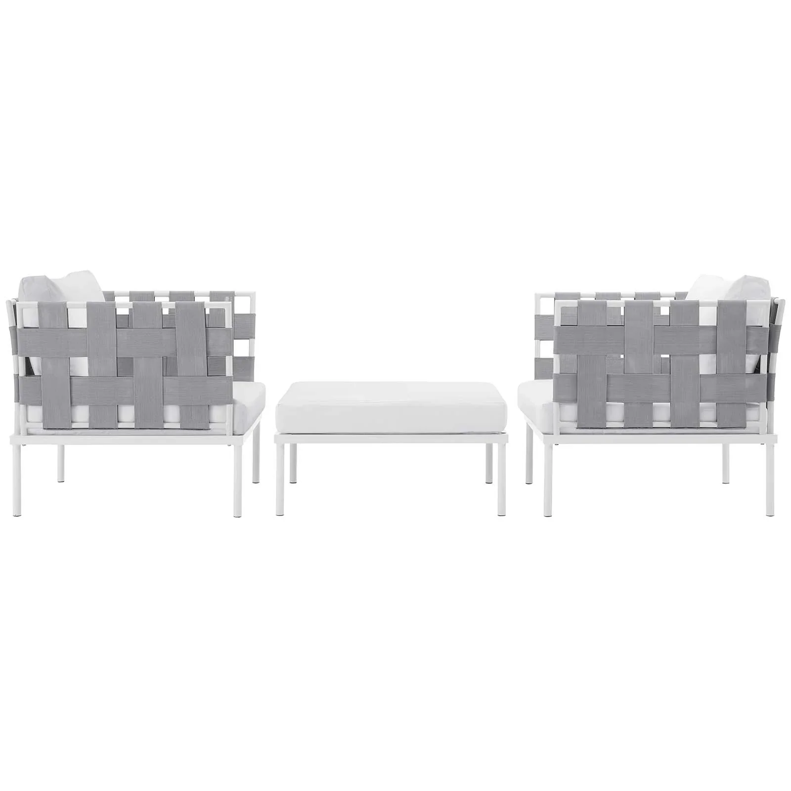 Harmony 3 Piece Outdoor Patio Aluminum Sectional Sofa Set - Image 21