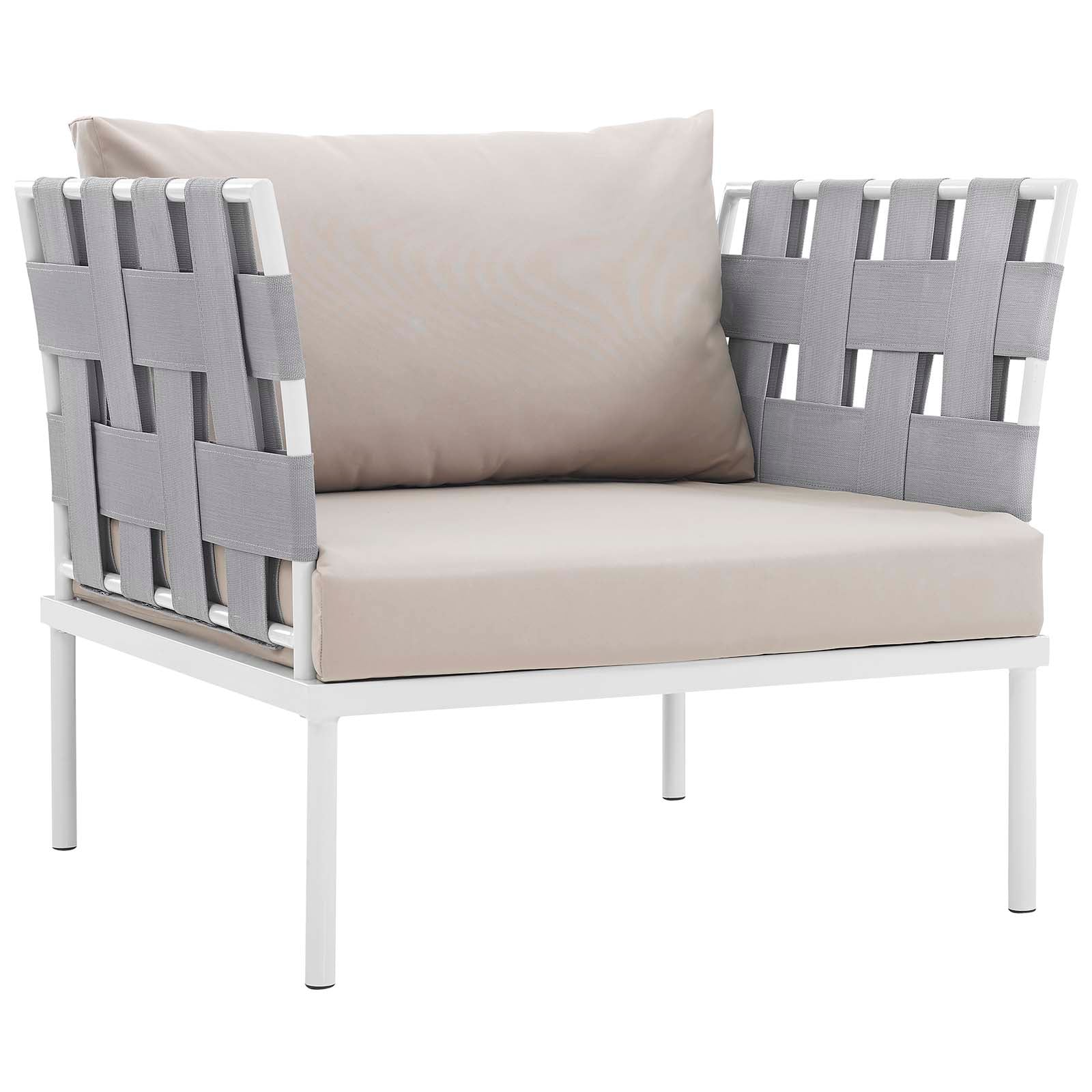 Harmony 3 Piece Outdoor Patio Aluminum Sectional Sofa Set - Image 5