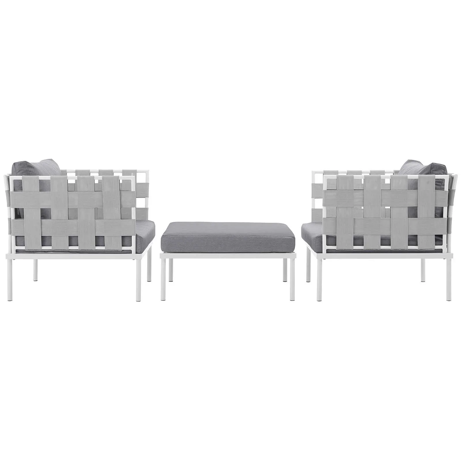 Harmony 3 Piece Outdoor Patio Aluminum Sectional Sofa Set - Image 9
