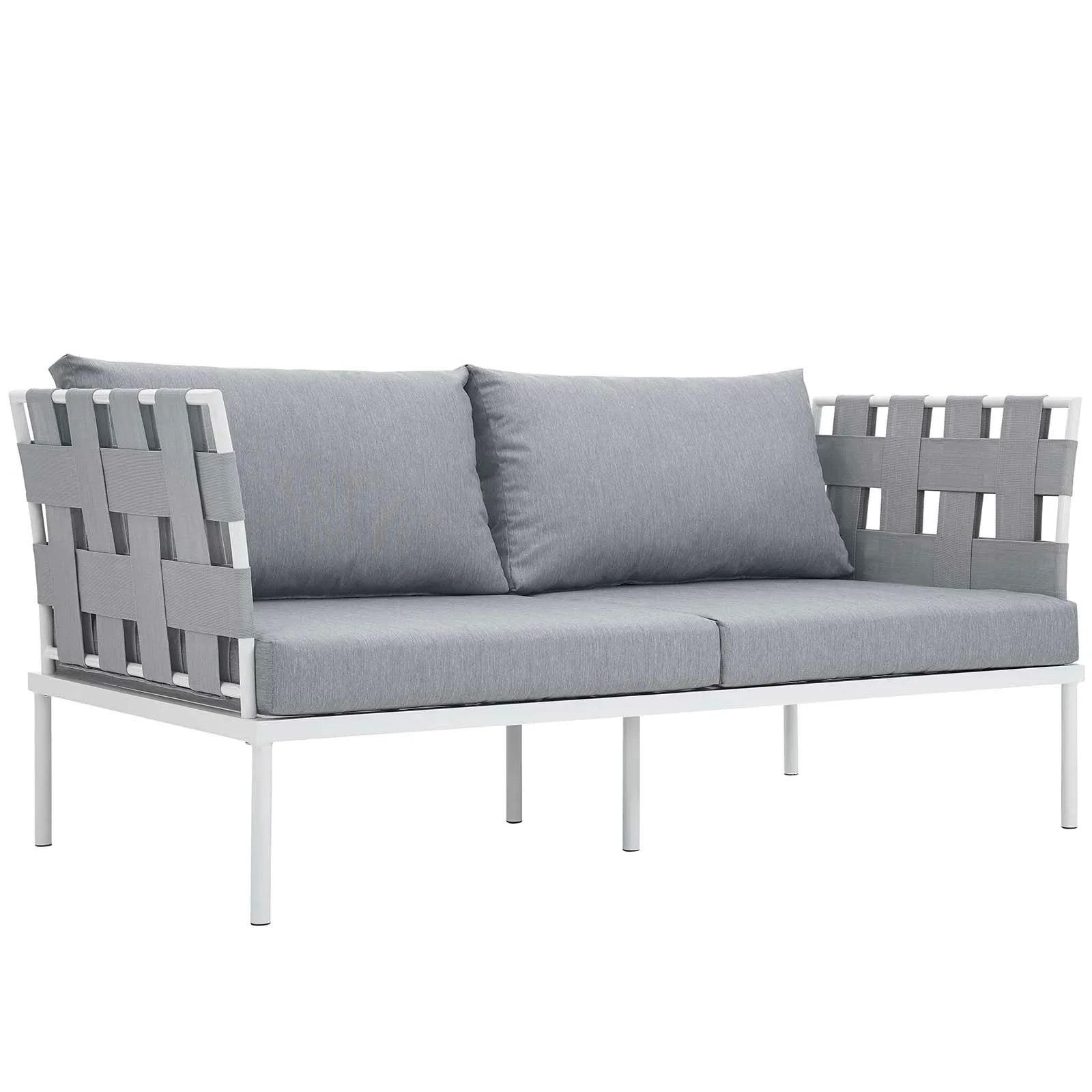 Harmony 5 Piece Outdoor Patio Aluminum Sectional Sofa Set - Image 12