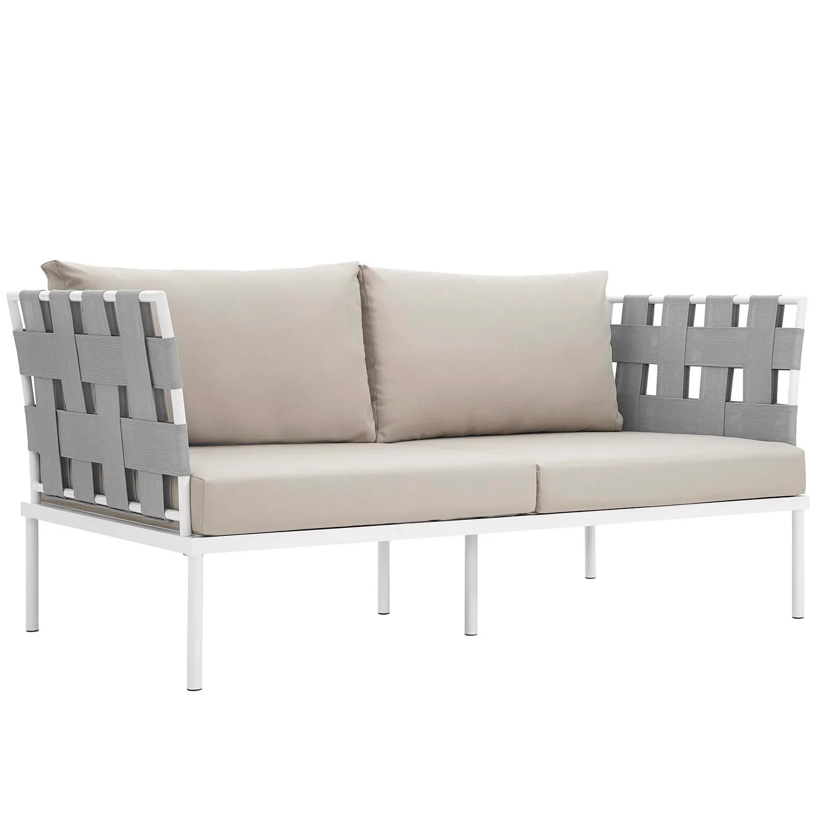 Harmony 5 Piece Outdoor Patio Aluminum Sectional Sofa Set - Image 5
