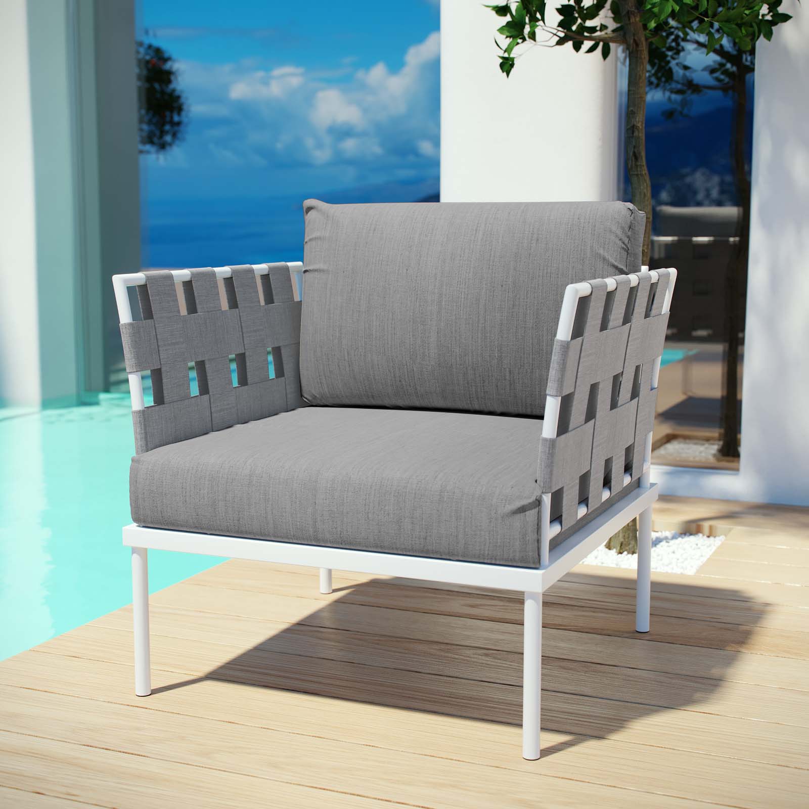 Harmony Outdoor Patio Aluminum Armchair - Image 7