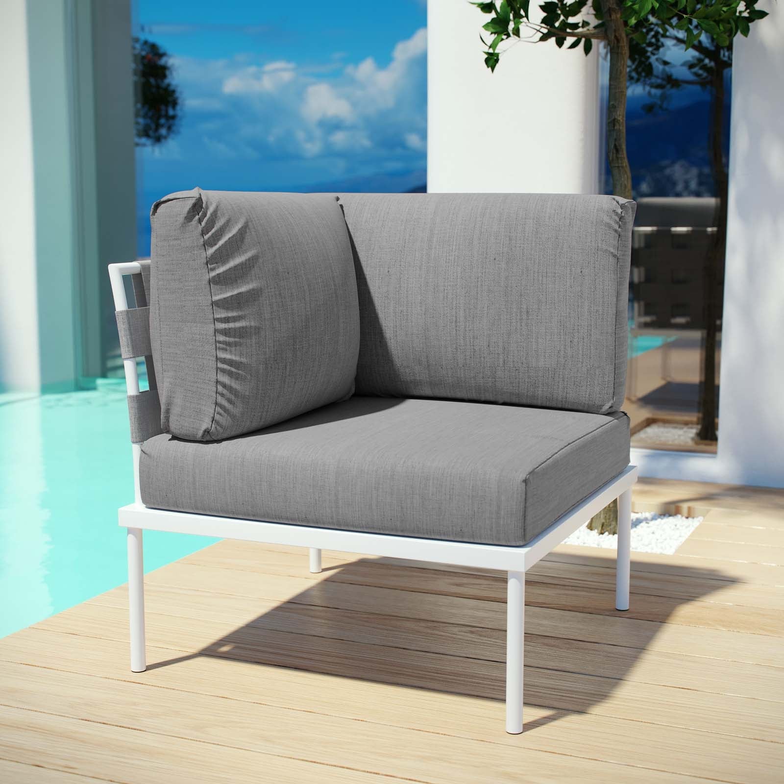 Harmony Outdoor Patio Aluminum Corner Sofa - Image 7
