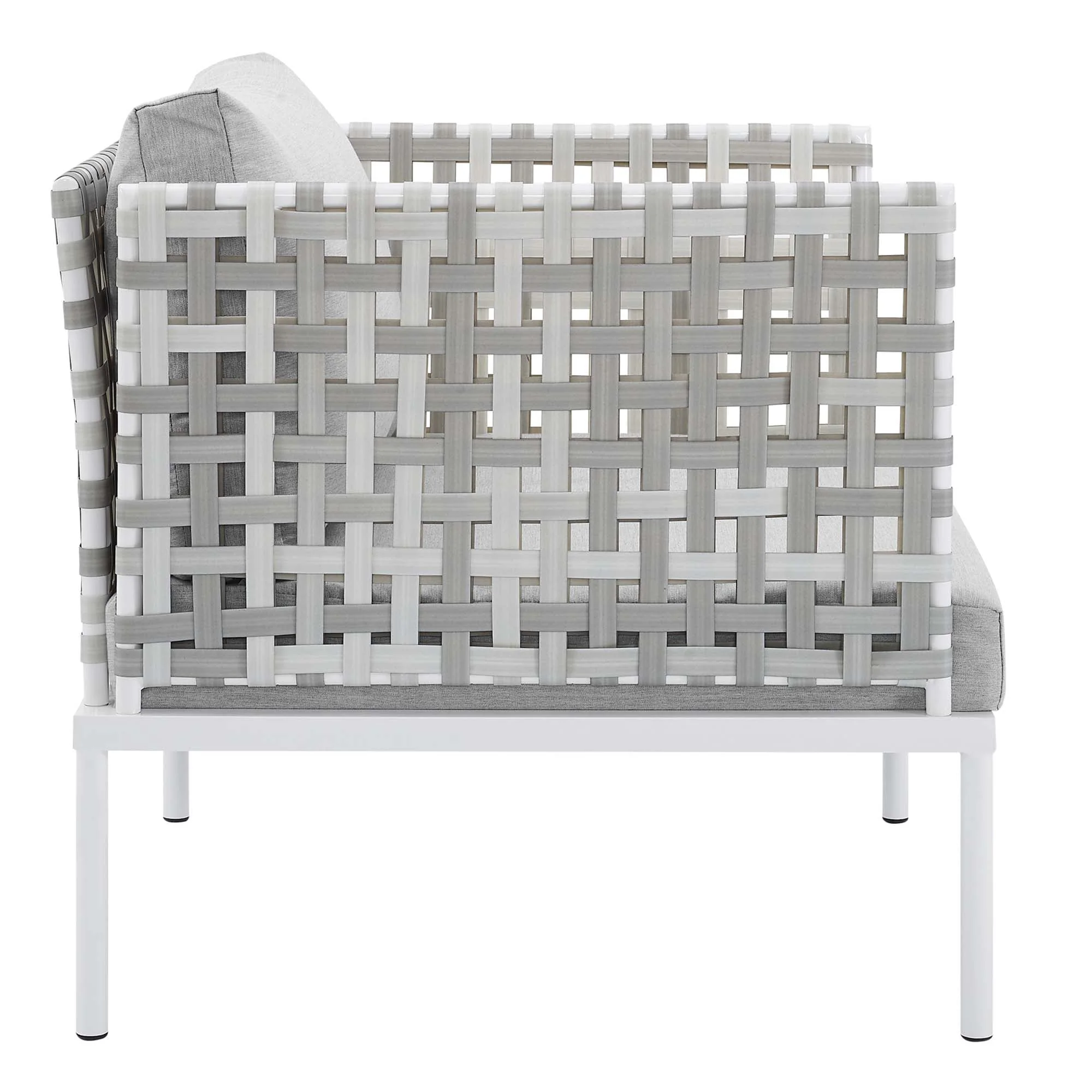Harmony Sunbrella® Basket Weave Outdoor Patio Aluminum Armchair - Image 4