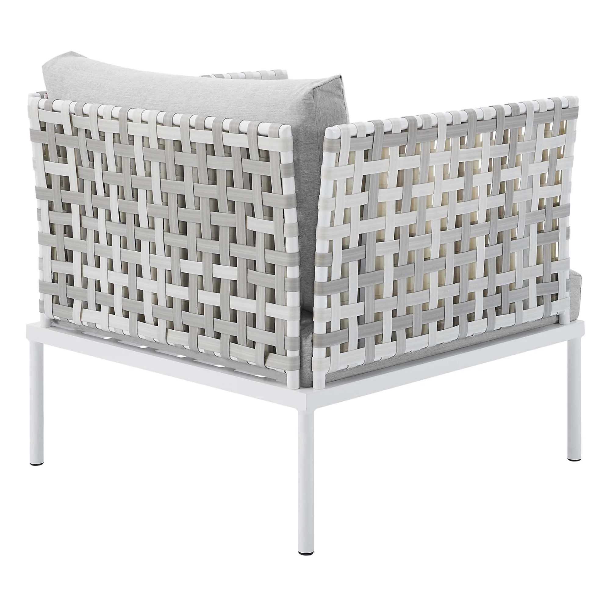 Harmony Sunbrella® Basket Weave Outdoor Patio Aluminum Armchair - Image 5