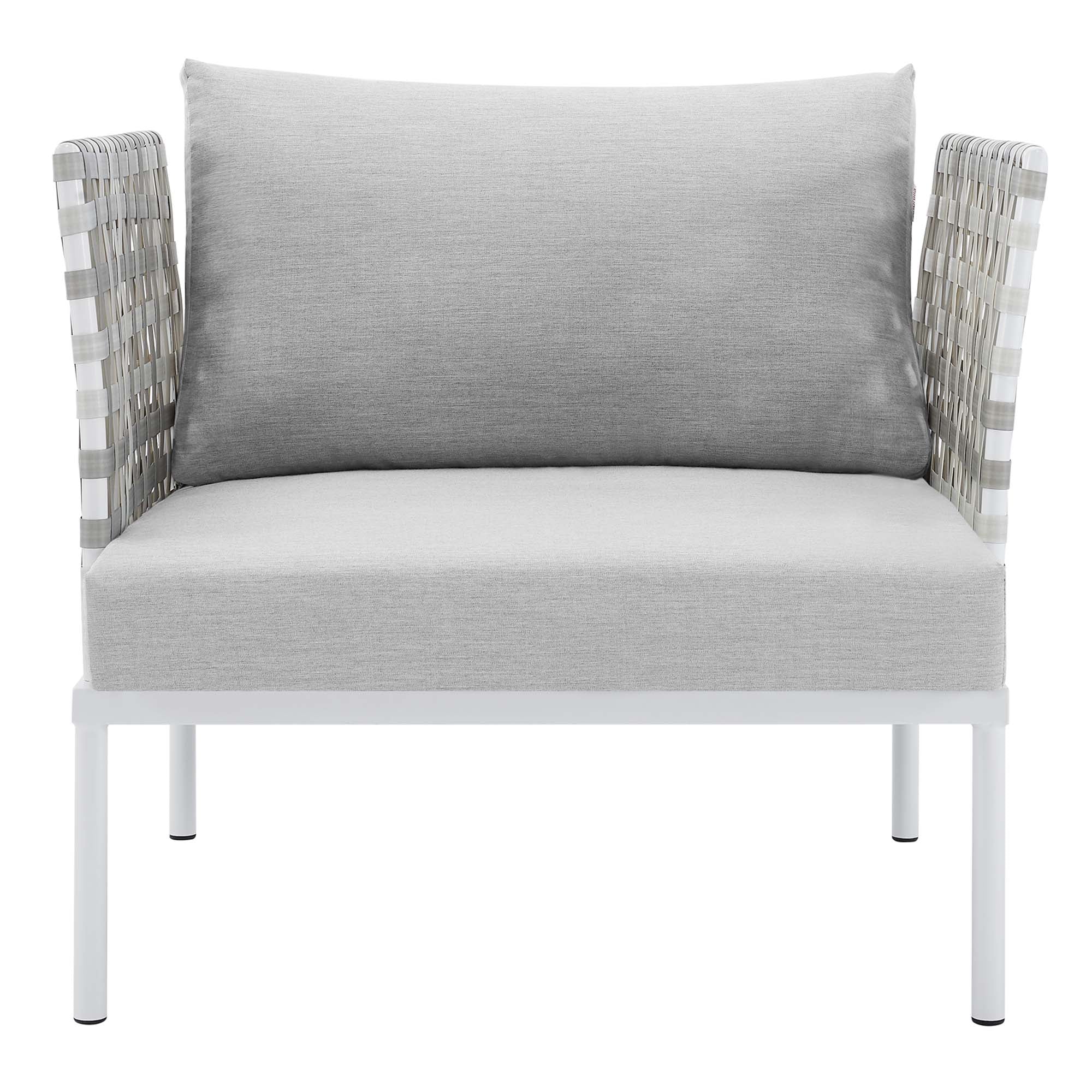 Harmony Sunbrella® Basket Weave Outdoor Patio Aluminum Armchair - Image 6