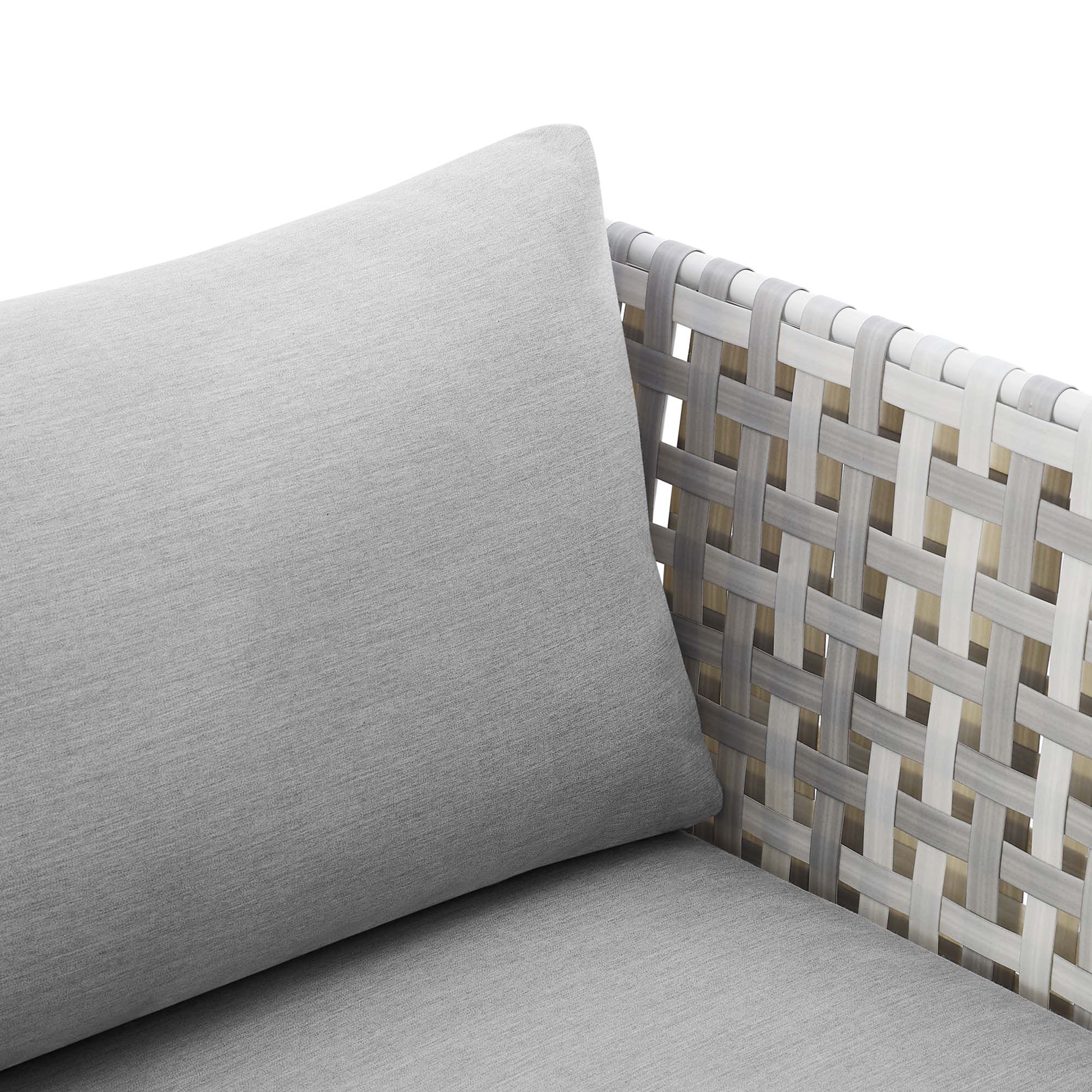 Harmony Sunbrella® Basket Weave Outdoor Patio Aluminum Armchair - Image 7