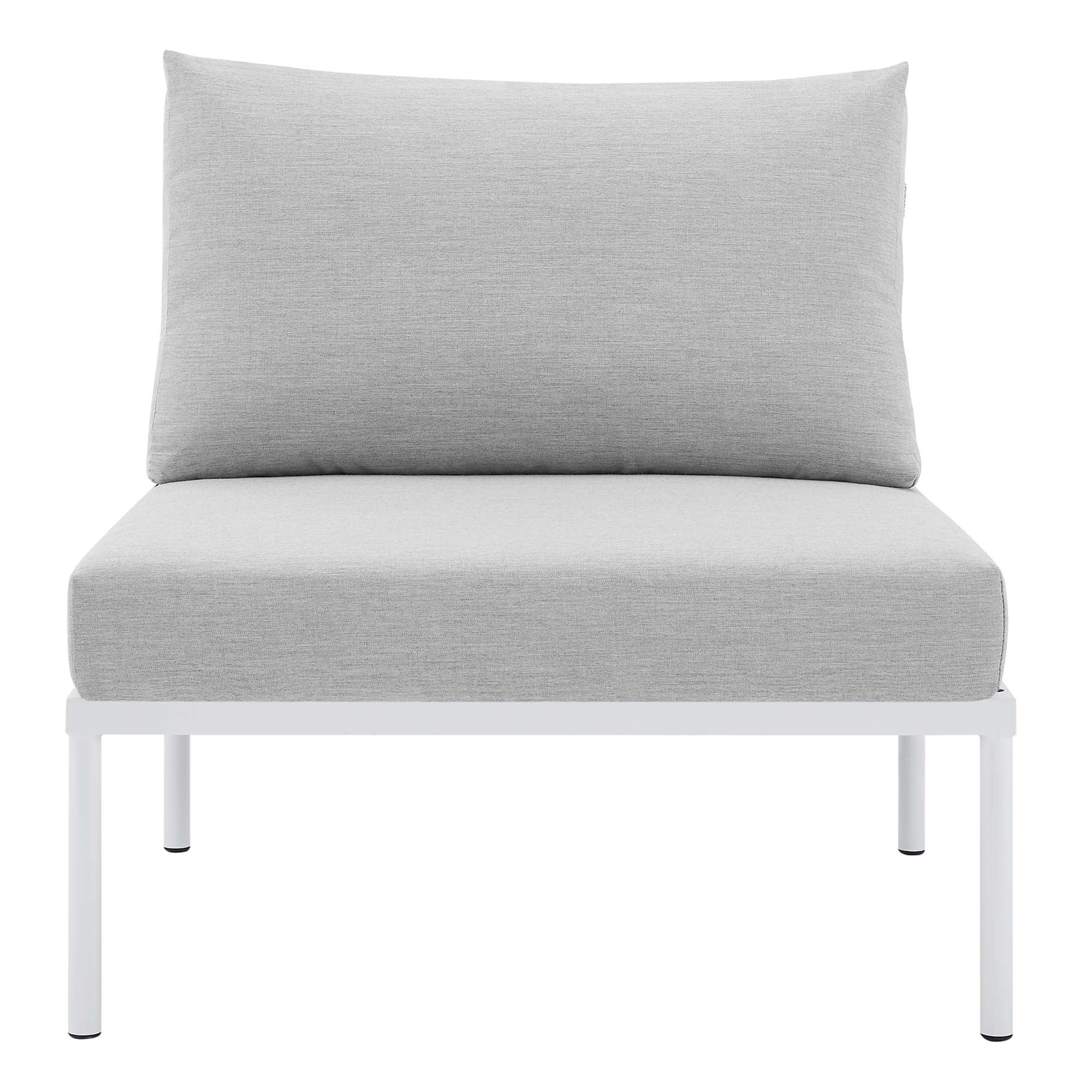 Harmony Sunbrella® Basket Weave Outdoor Patio Aluminum Armless Chair - Image 6
