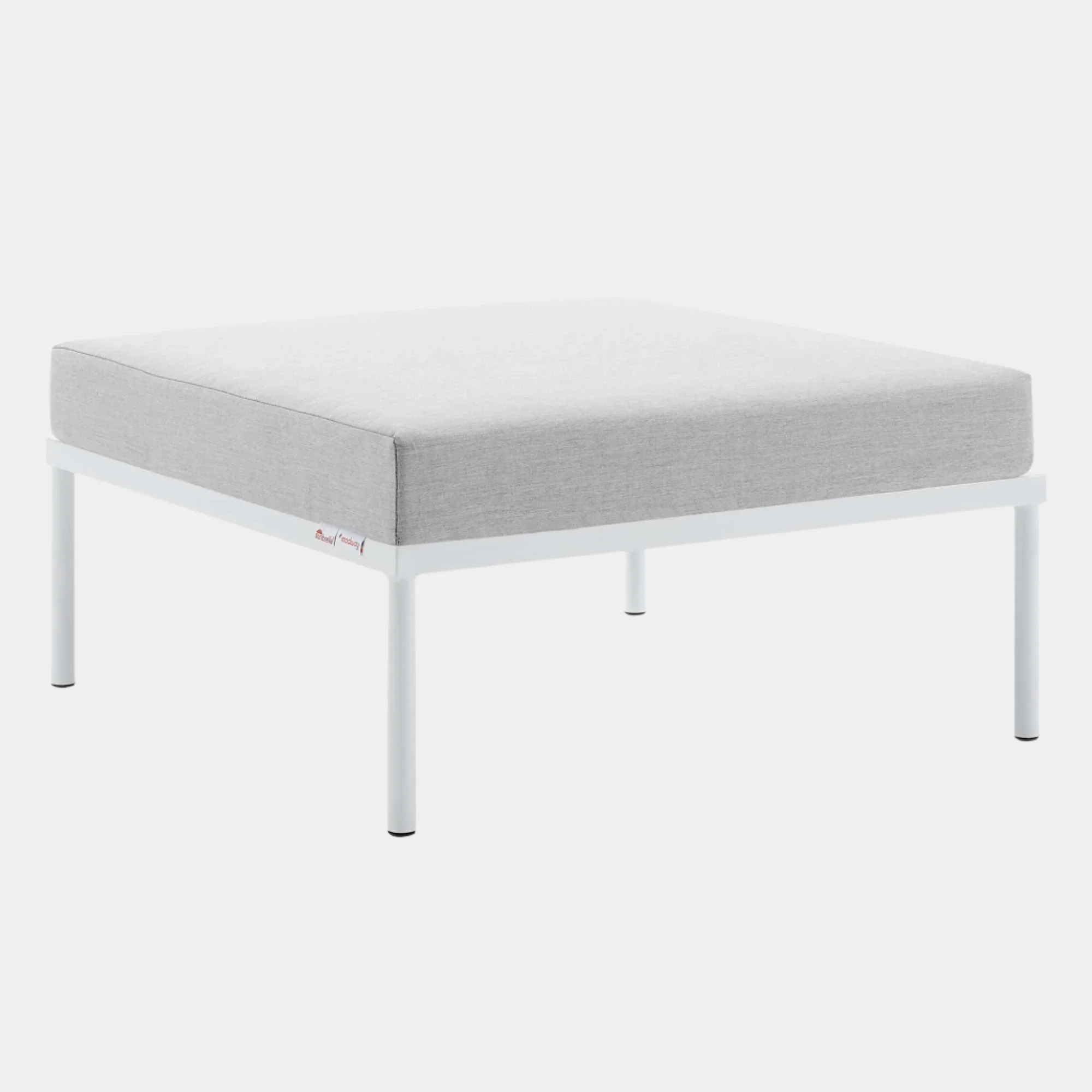 Harmony Sunbrella® Outdoor Patio Aluminum Ottoman in Gray