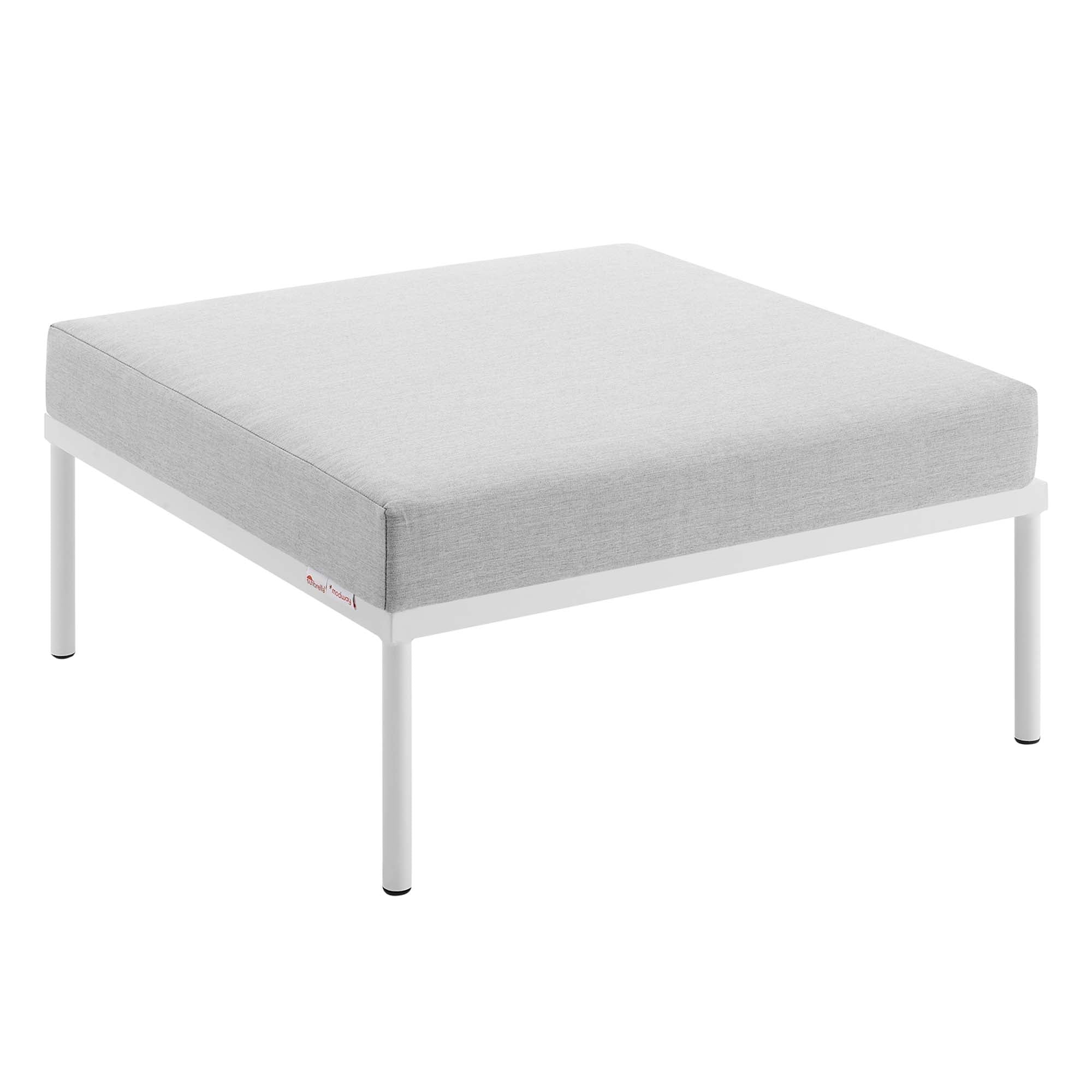 Harmony Sunbrella® Outdoor Patio Aluminum Ottoman in Gray - Image 4