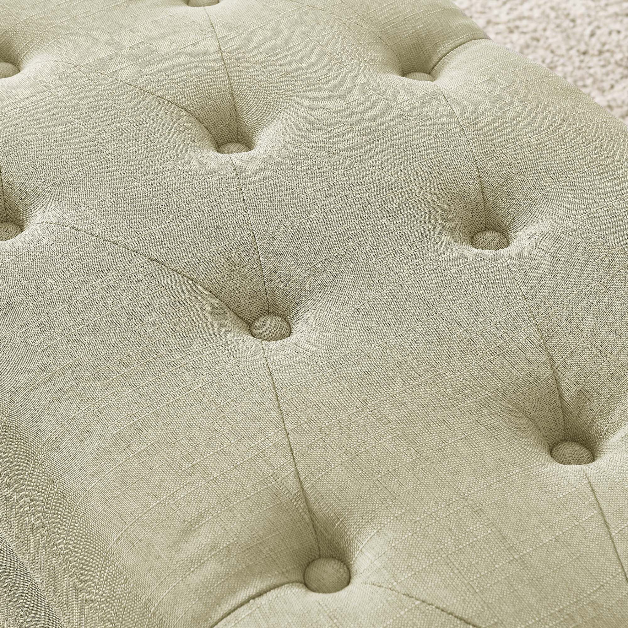 Harper Rectangular Storage Ottoman Bench in Beige - Image 6