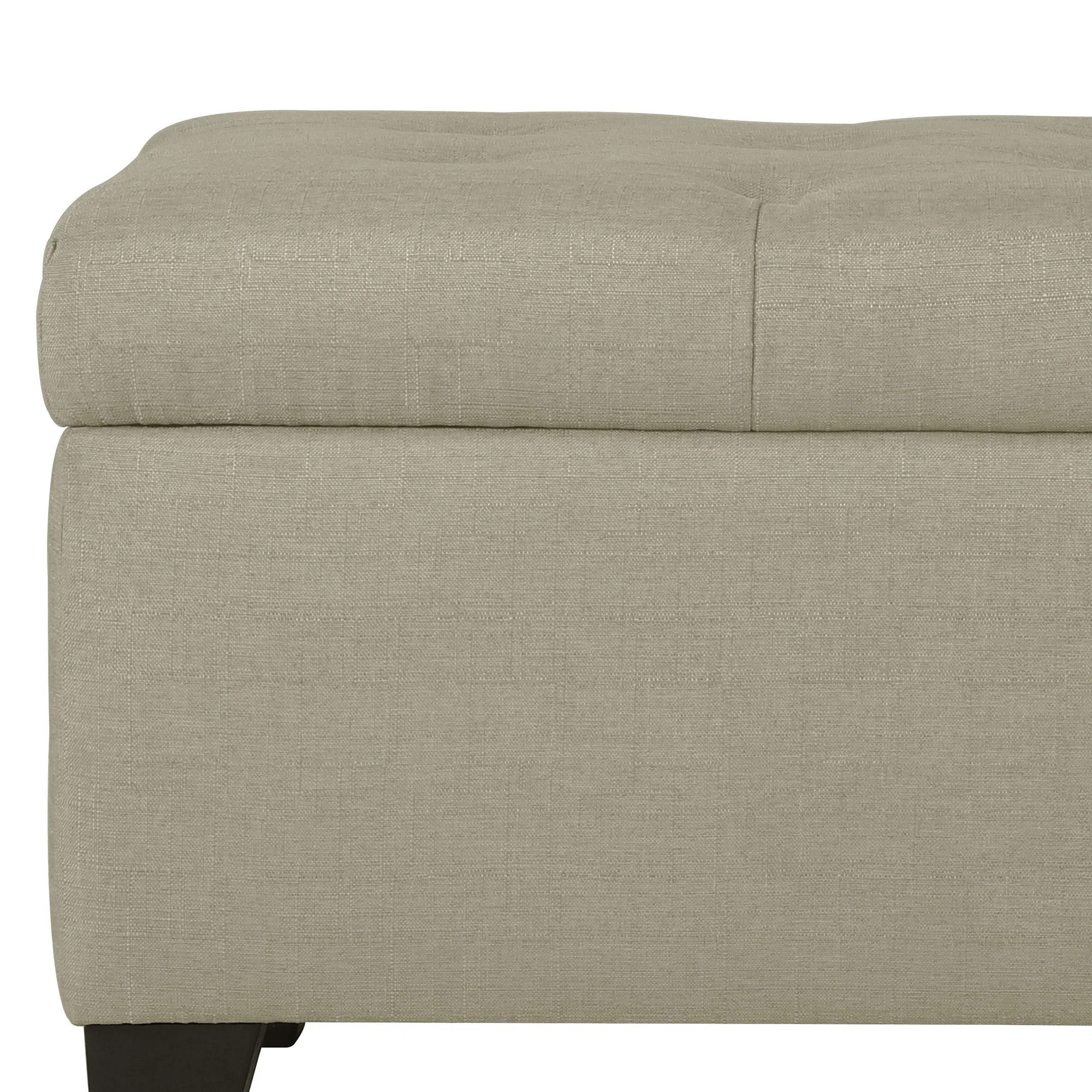 Harper Rectangular Storage Ottoman Bench in Beige - Image 7