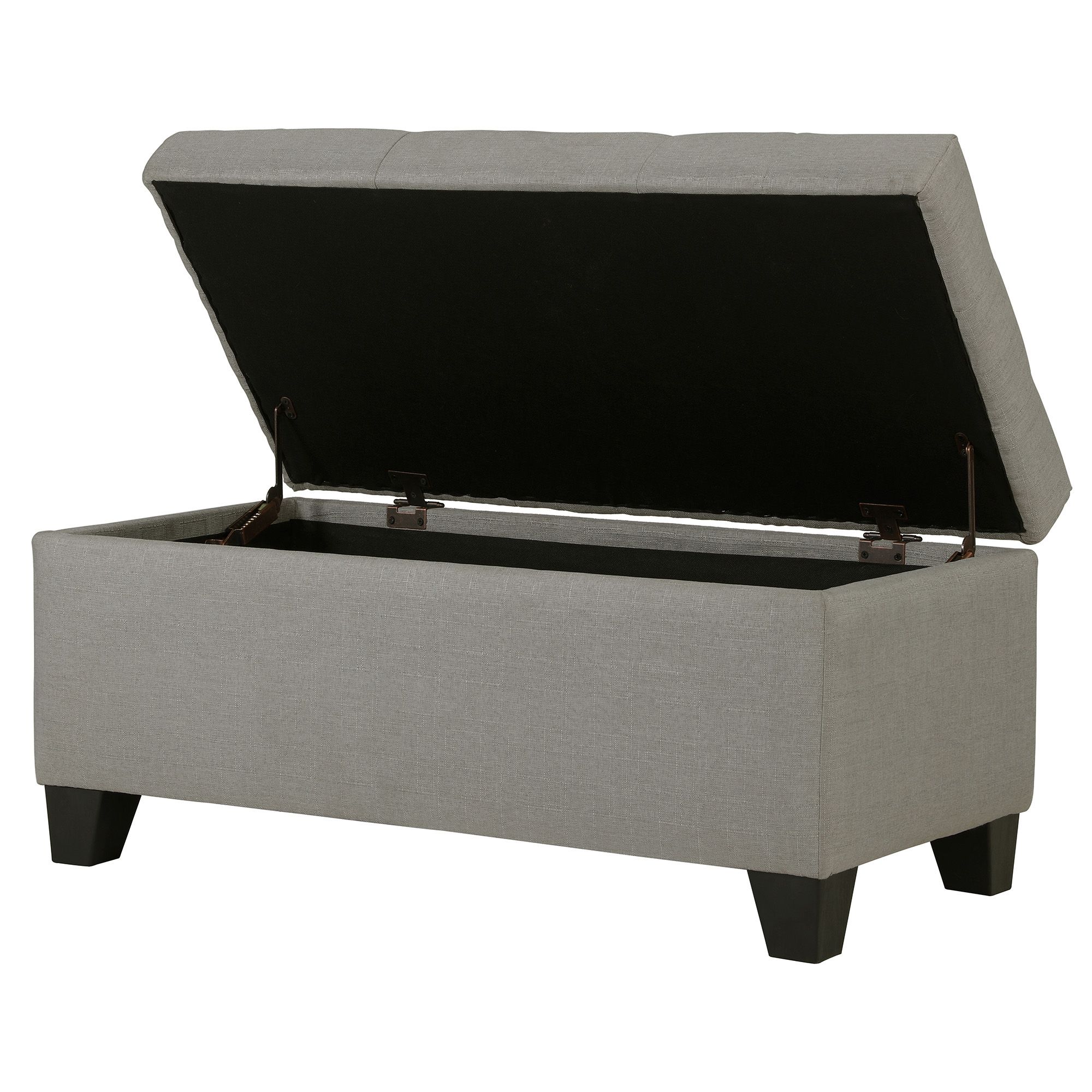 Harper Rectangular Storage Ottoman Bench in Light Grey - Image 3