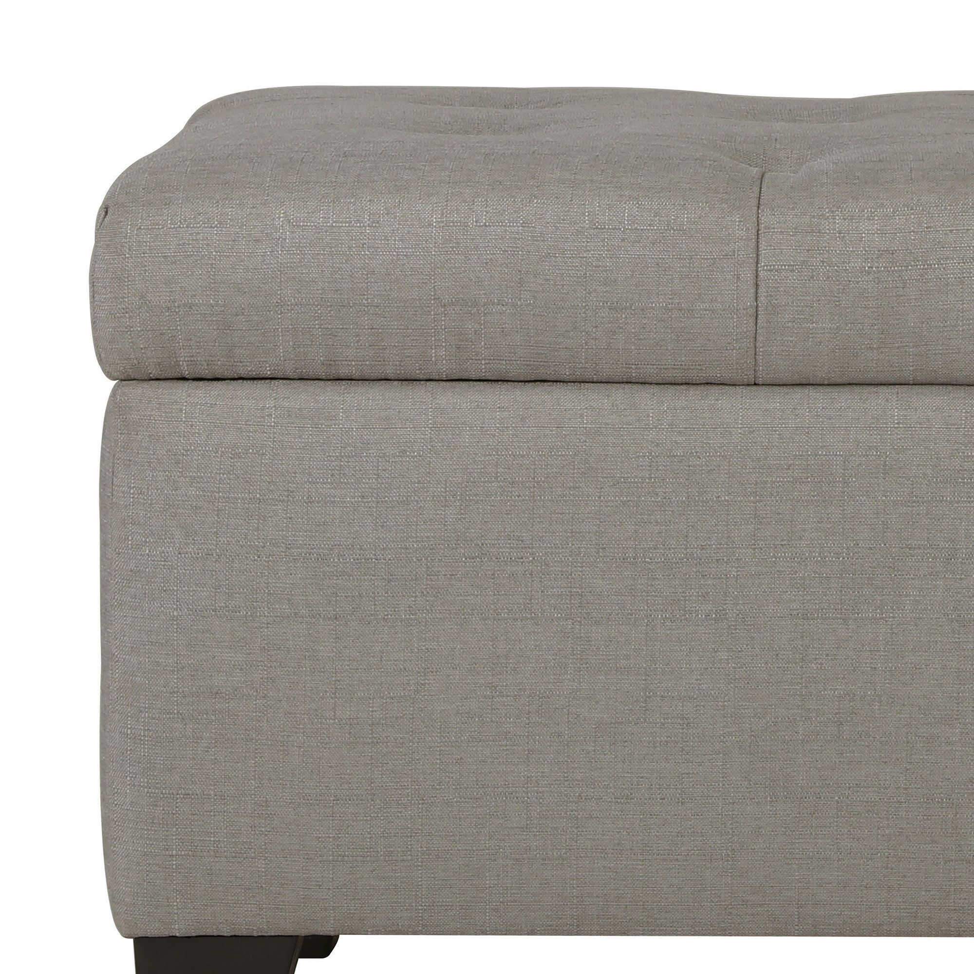 Harper Rectangular Storage Ottoman Bench in Light Grey - Image 7
