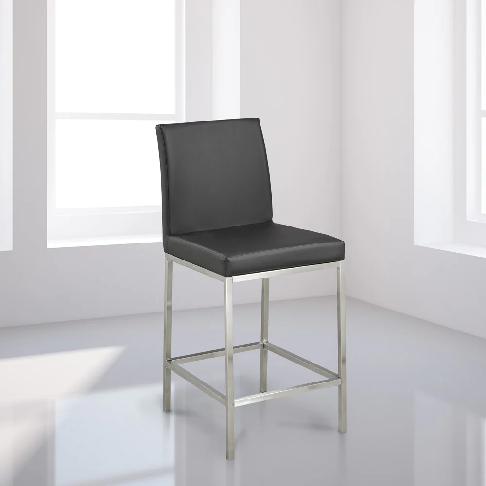 Havana Counter Chair: Black Leatherette - Image 2