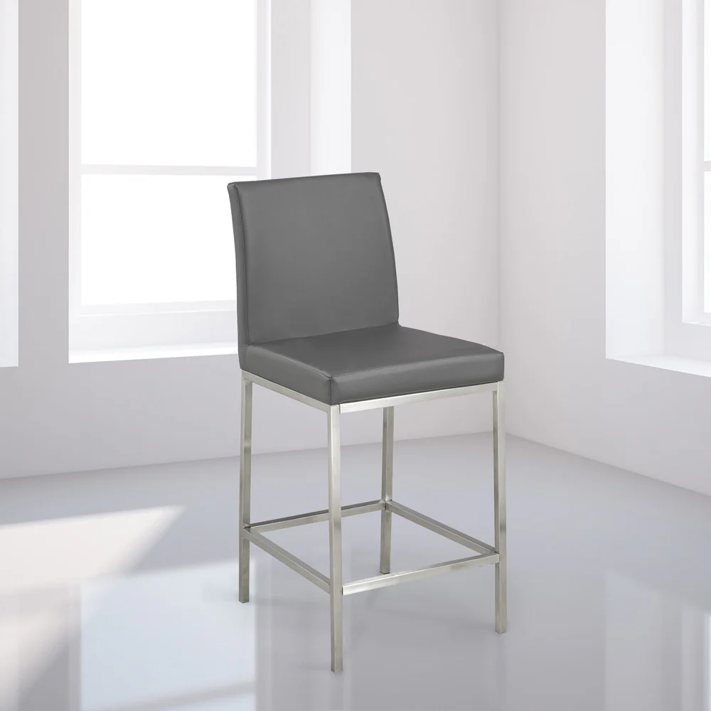 Havana Counter Chair: Grey Leatherette - Image 2