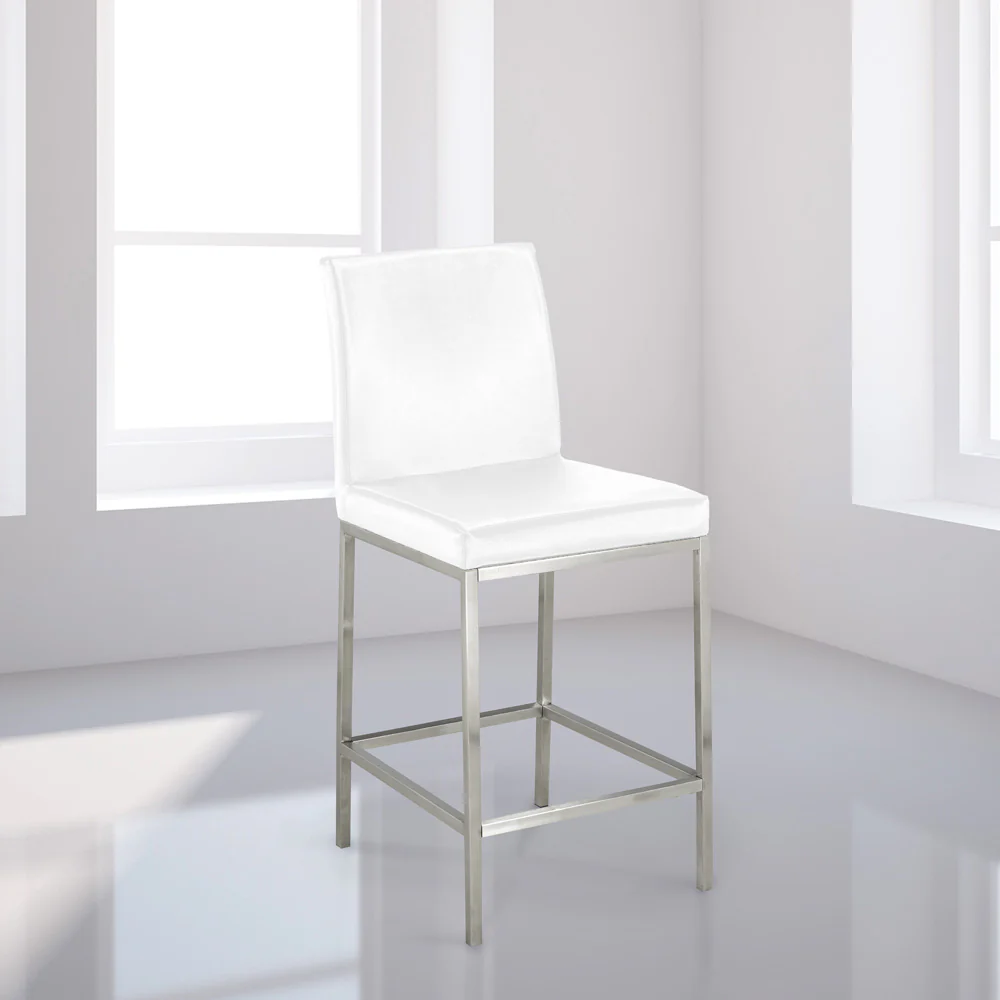 Havana Counter Chair - White Leatherette - Image 2