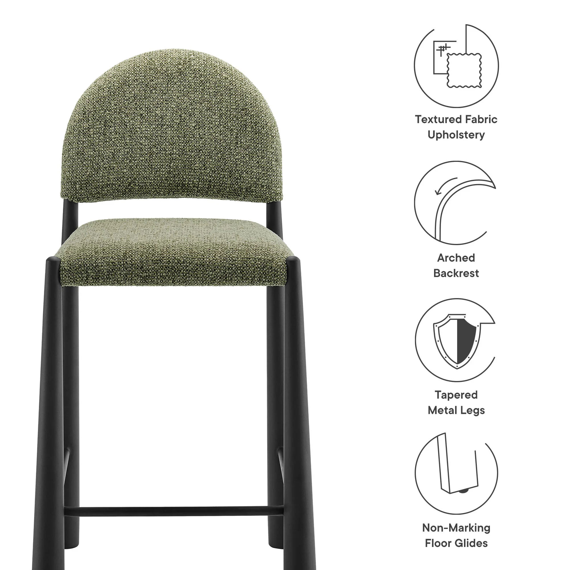 Hayley Upholstered Fabric Counter Stool - Image 49